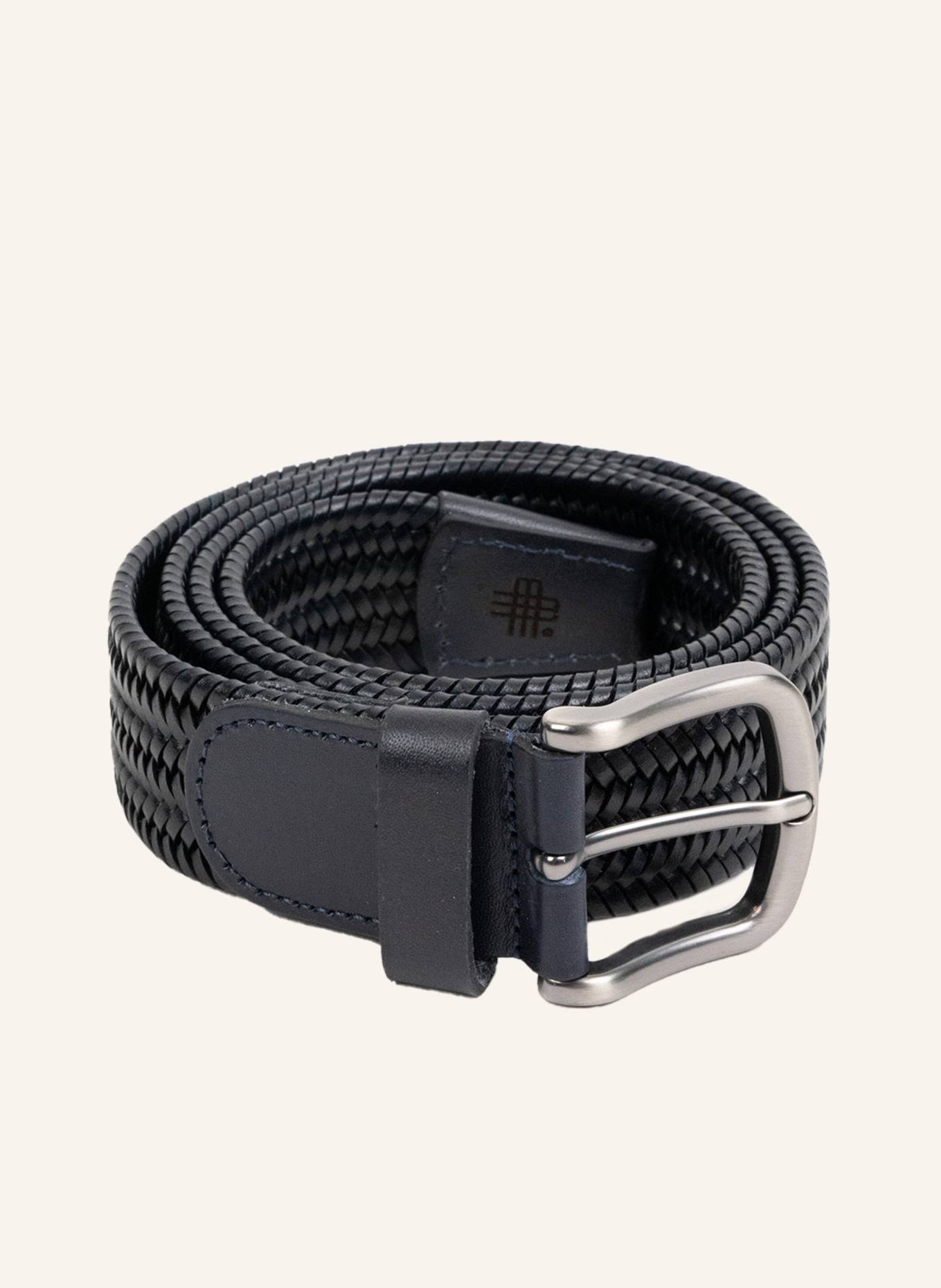 GEBAUER & GEBAUER Flechtgürtel aus Leder: SCHWARZ/ DUNKELBLAU/ COGNAC/ BRAUN