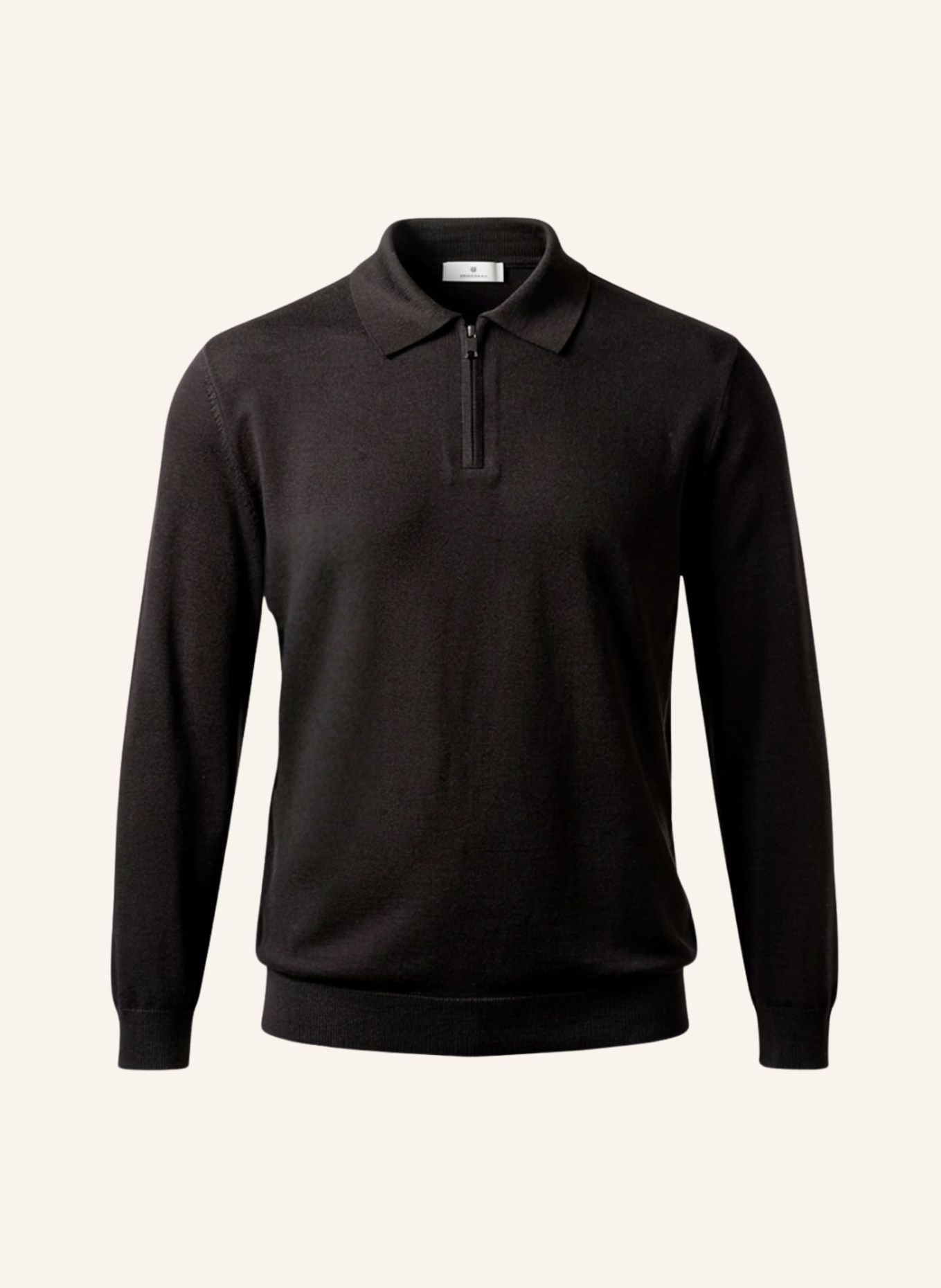 GEBAUER & GEBAUER Zip Polo Knit: SCHWARZ