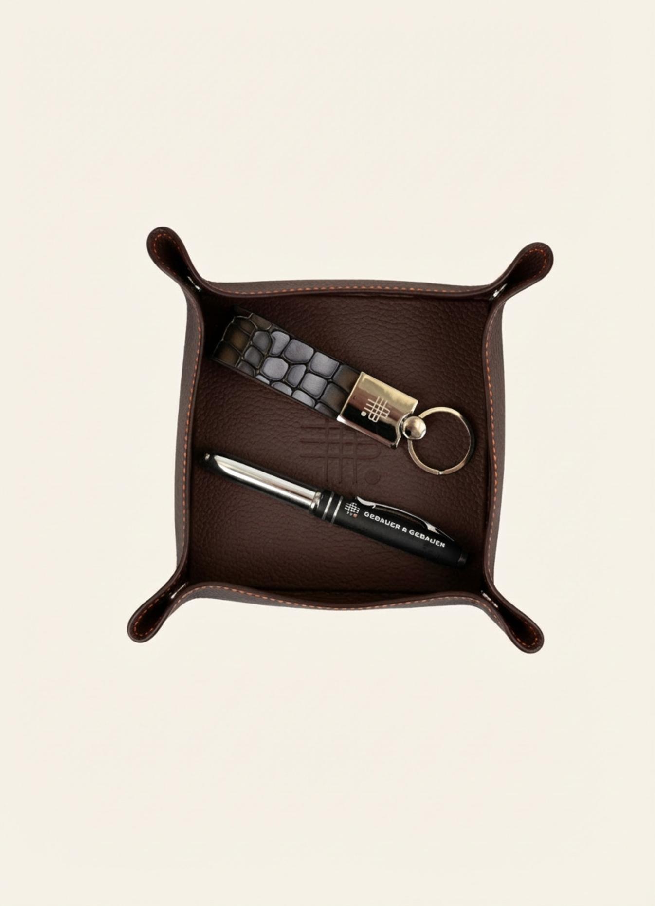 GEBAUER & GEBAUER Lederschale braun: SCHWARZ