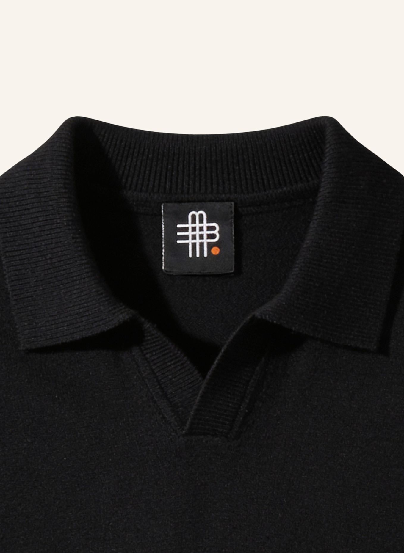 GEBAUER & GEBAUER Strick-Poloshirt MYTHOS: SCHWARZ