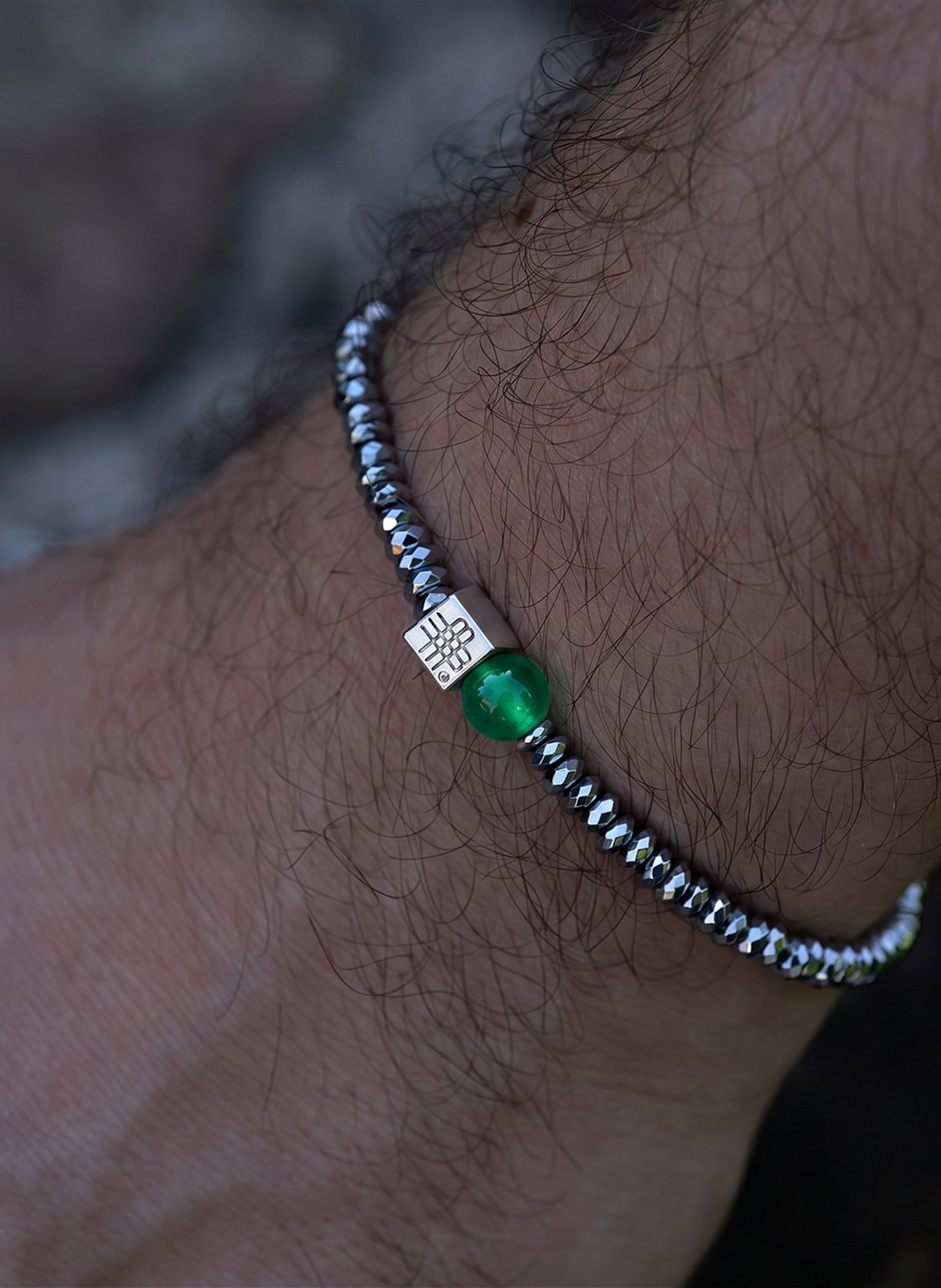 GEBAUER & GEBAUER TITAN GREEN Bracelet - 925 Sterling Silver: DARK GREEN
