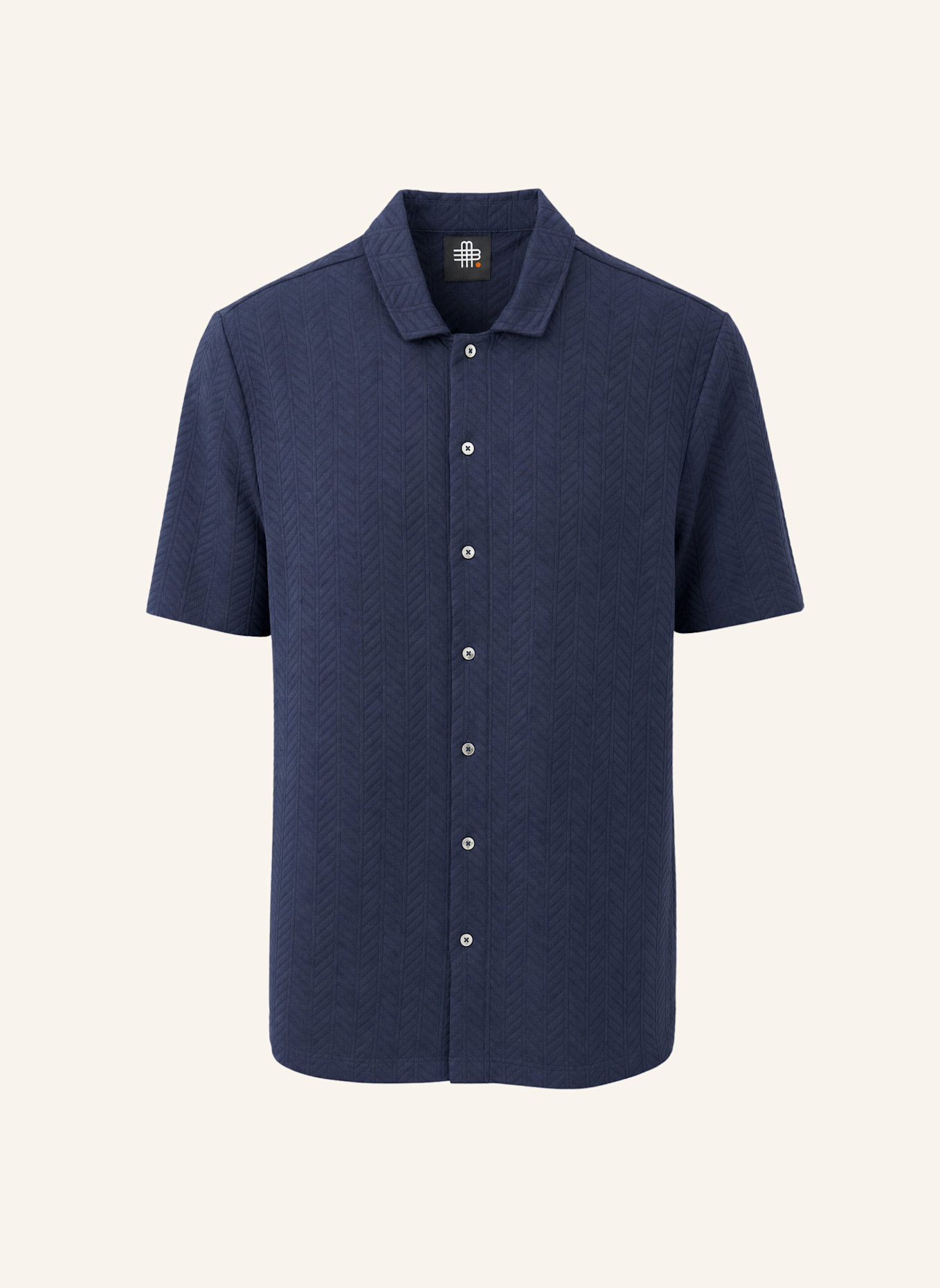 GEBAUER & GEBAUER Jacquard-Hemd AMALFI: DUNKELBLAU