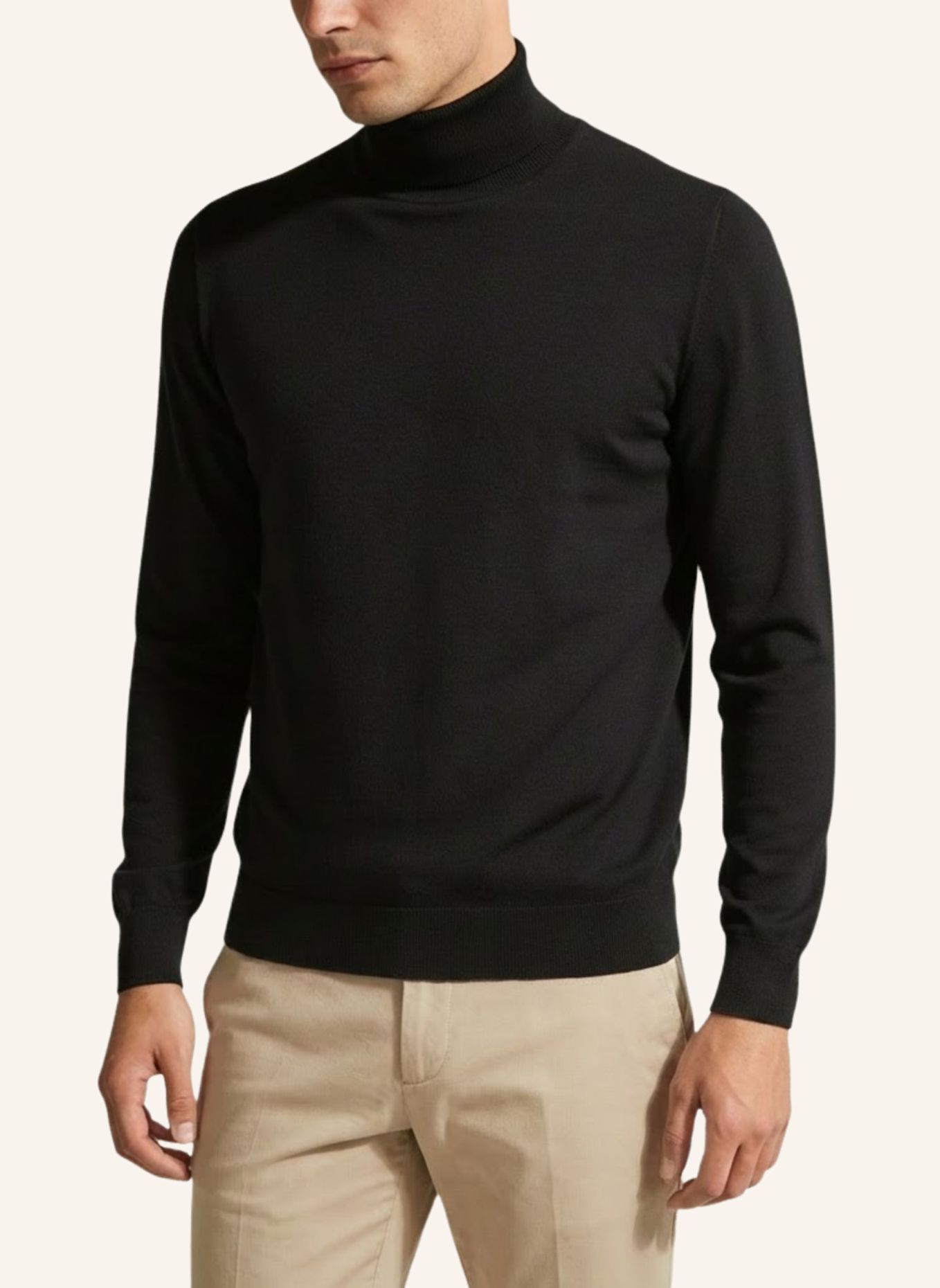 GEBAUER & GEBAUER Rollkragenpullover ROY: SCHWARZ