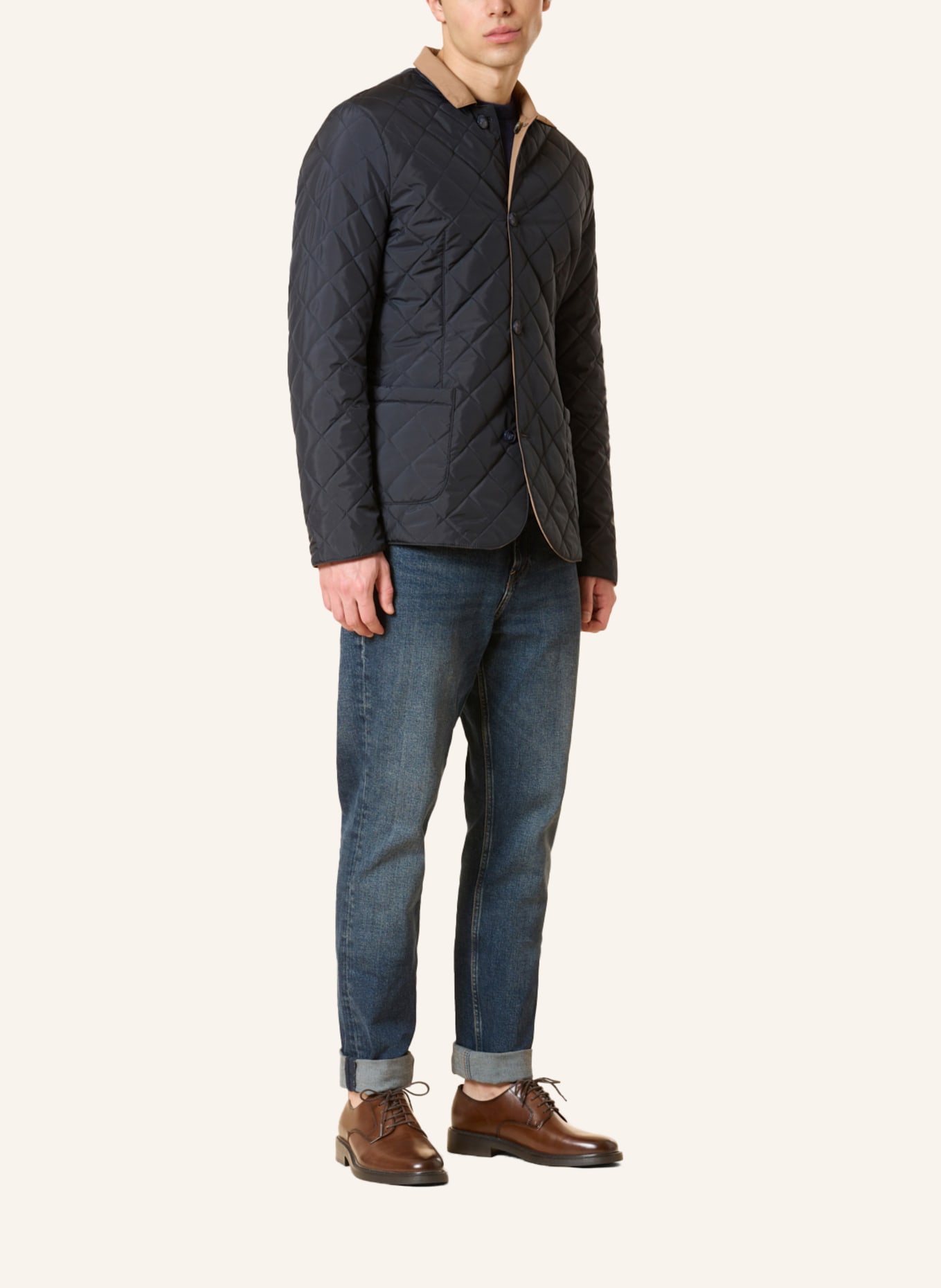 GEBAUER & GEBAUER Jacke zum Wenden HAMPTONS: CAMEL/ DUNKELBLAU