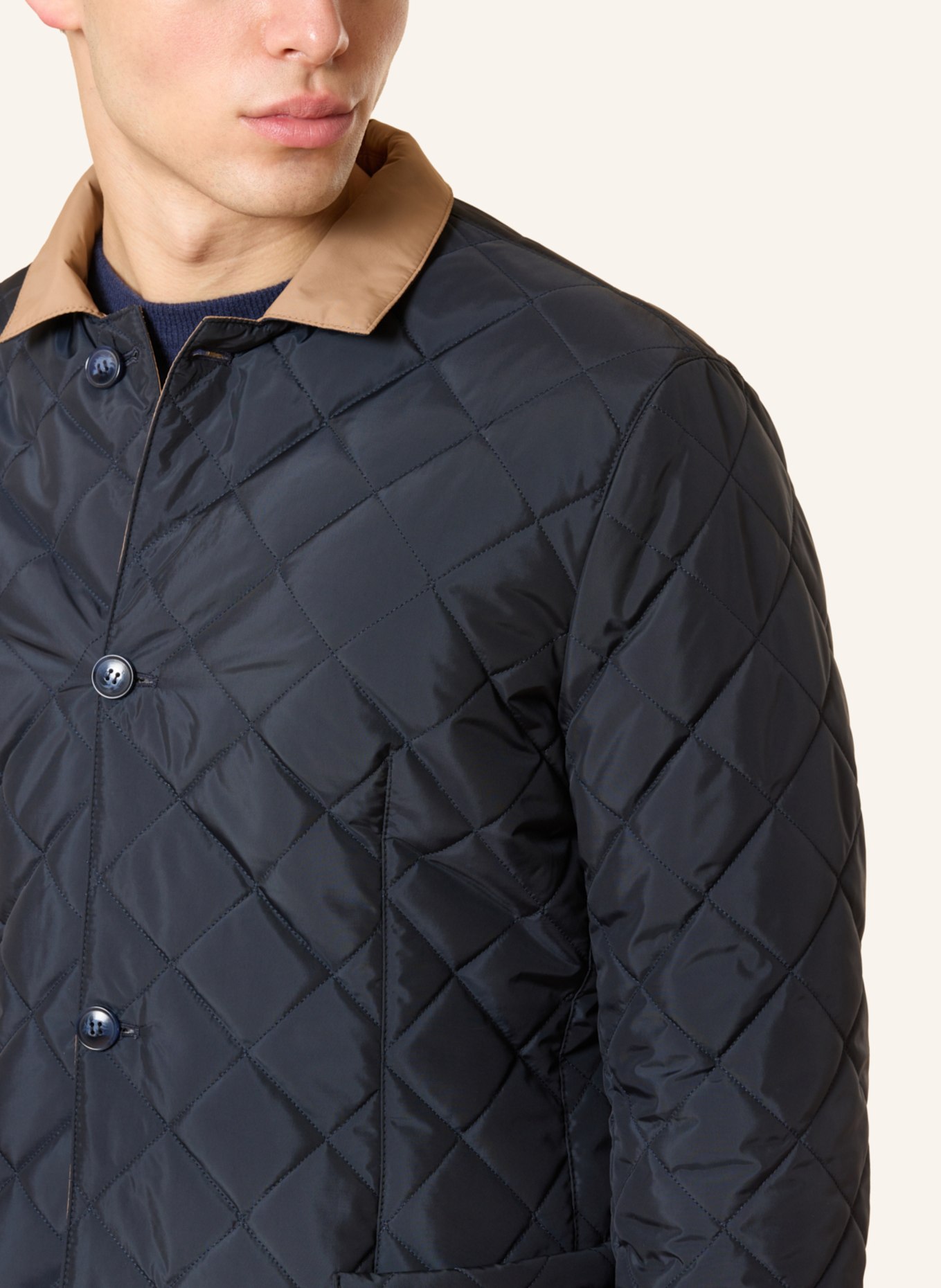 GEBAUER & GEBAUER Jacke zum Wenden HAMPTONS: CAMEL/ DUNKELBLAU