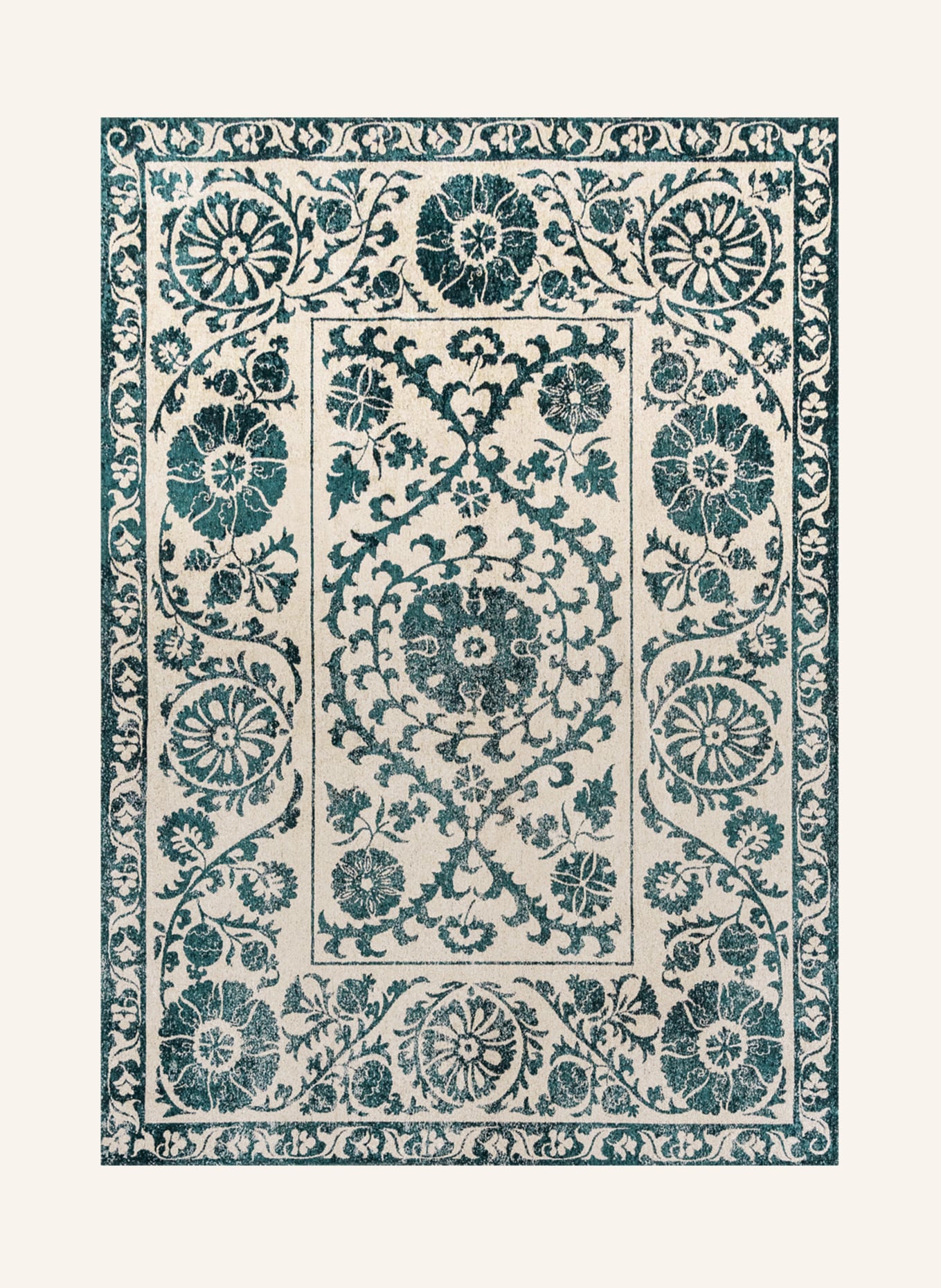 louis de poortere Teppich ANTIQUARIAN SUZANI: BLAU