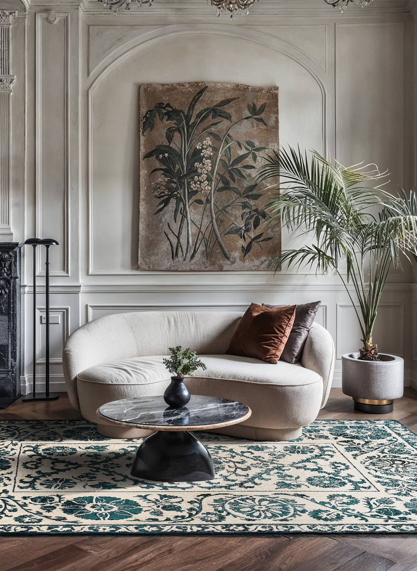 louis de poortere Teppich ANTIQUARIAN SUZANI: BLAU