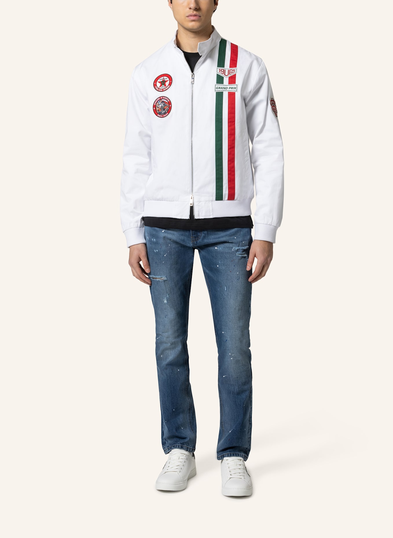 19V69 ITALIA Bomberjacke PANATTA RACING: WEISS