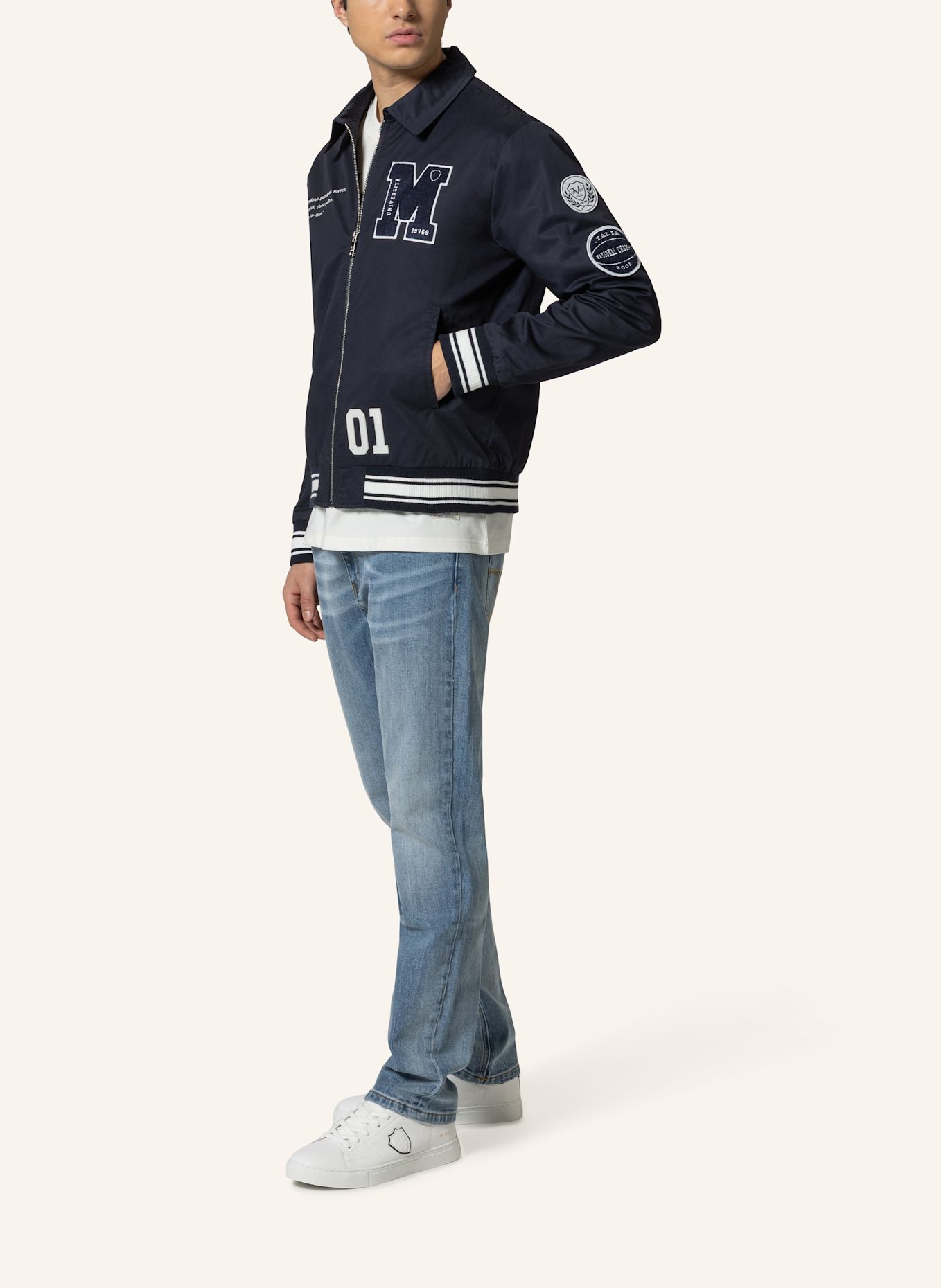 19V69 ITALIA Collegejacke PANATTA COLLEGE: BLAU