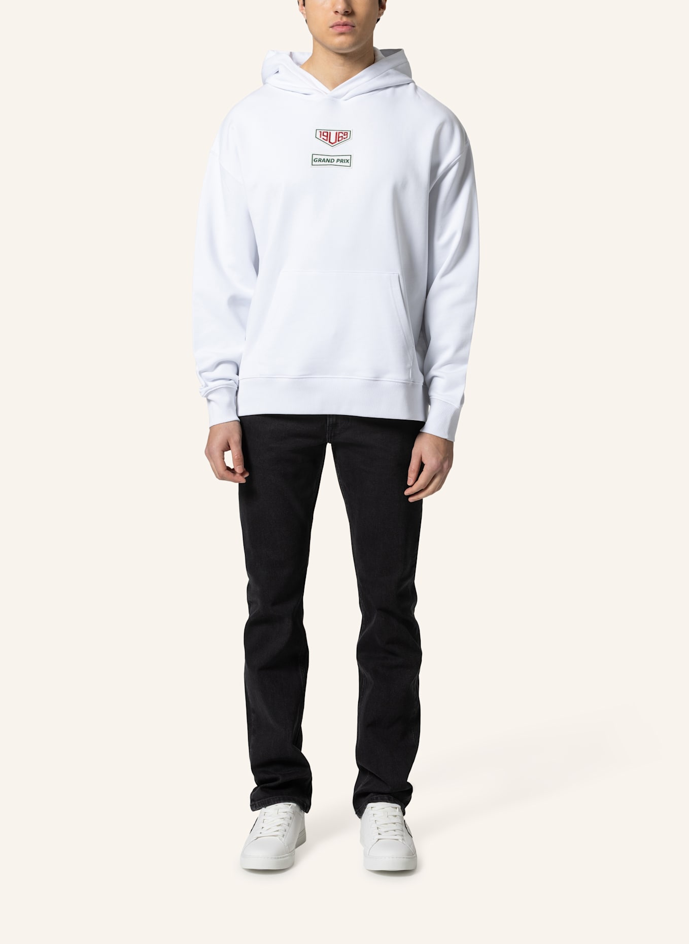 19V69 ITALIA Oversized Hoodie QUENTINO RACING: WEISS