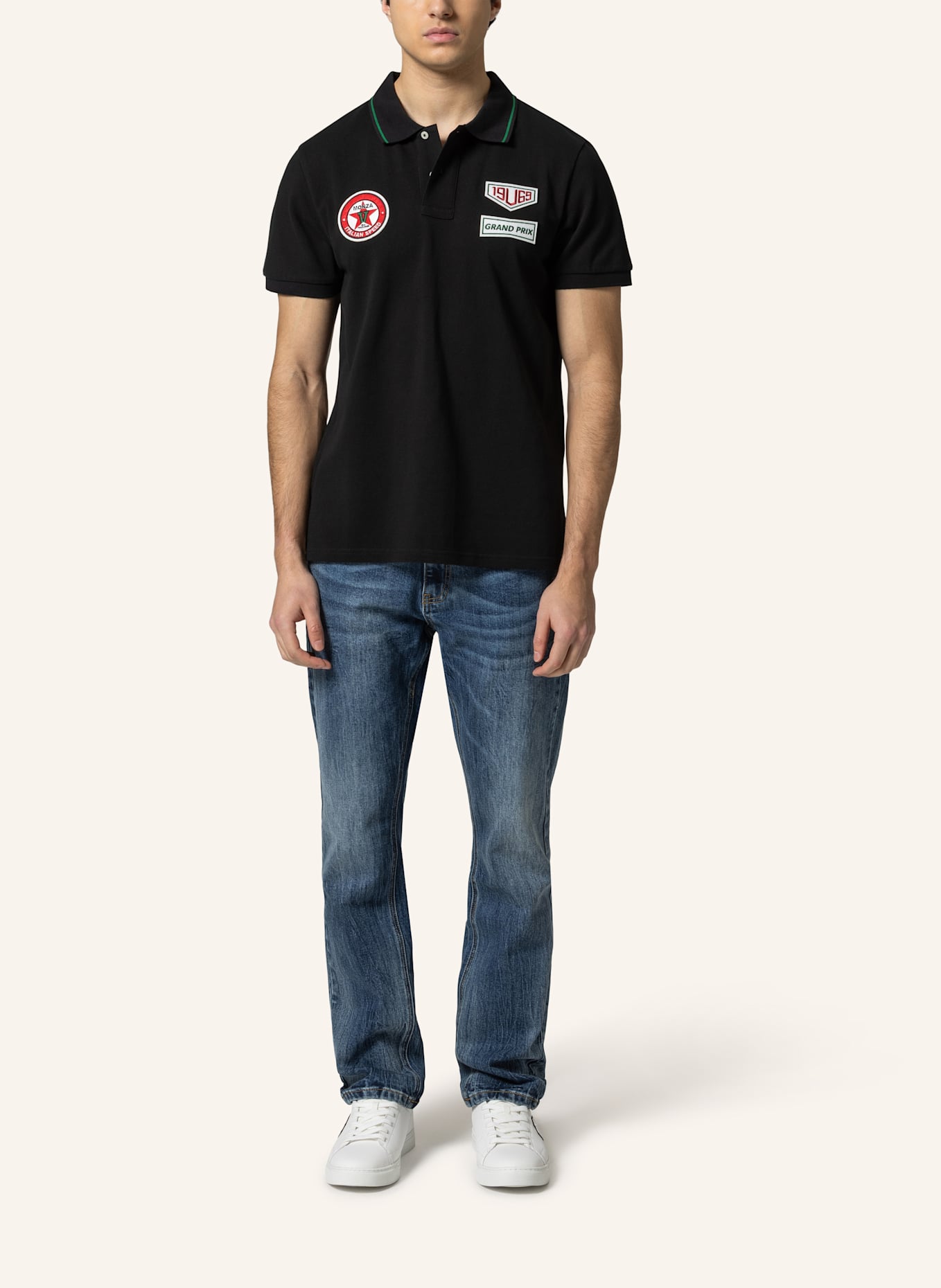 19V69 ITALIA Poloshirt EMILIO RACING: SCHWARZ