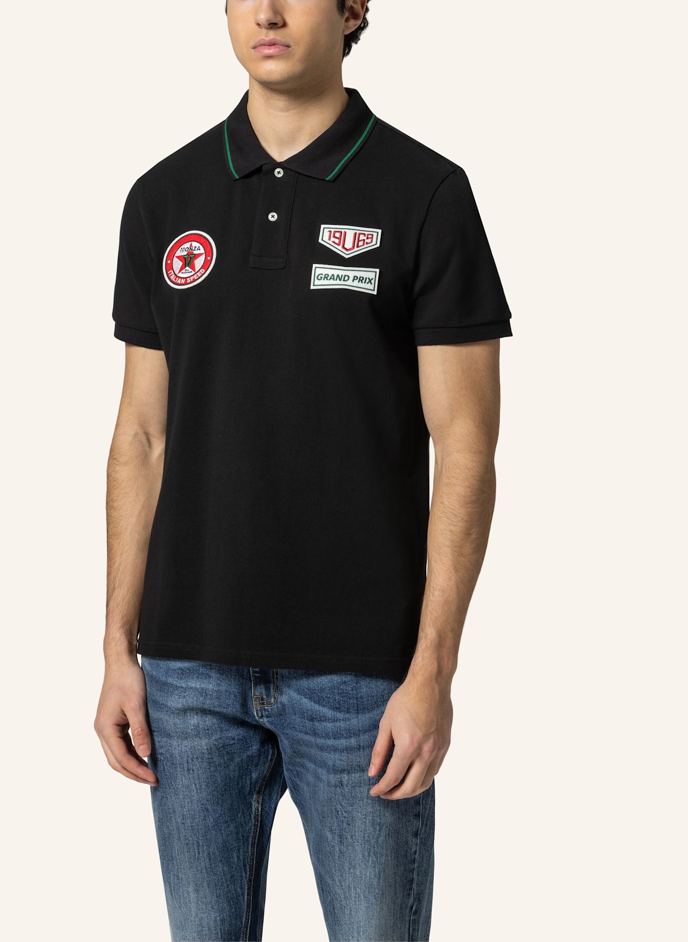 19V69 ITALIA Poloshirt EMILIO RACING: SCHWARZ