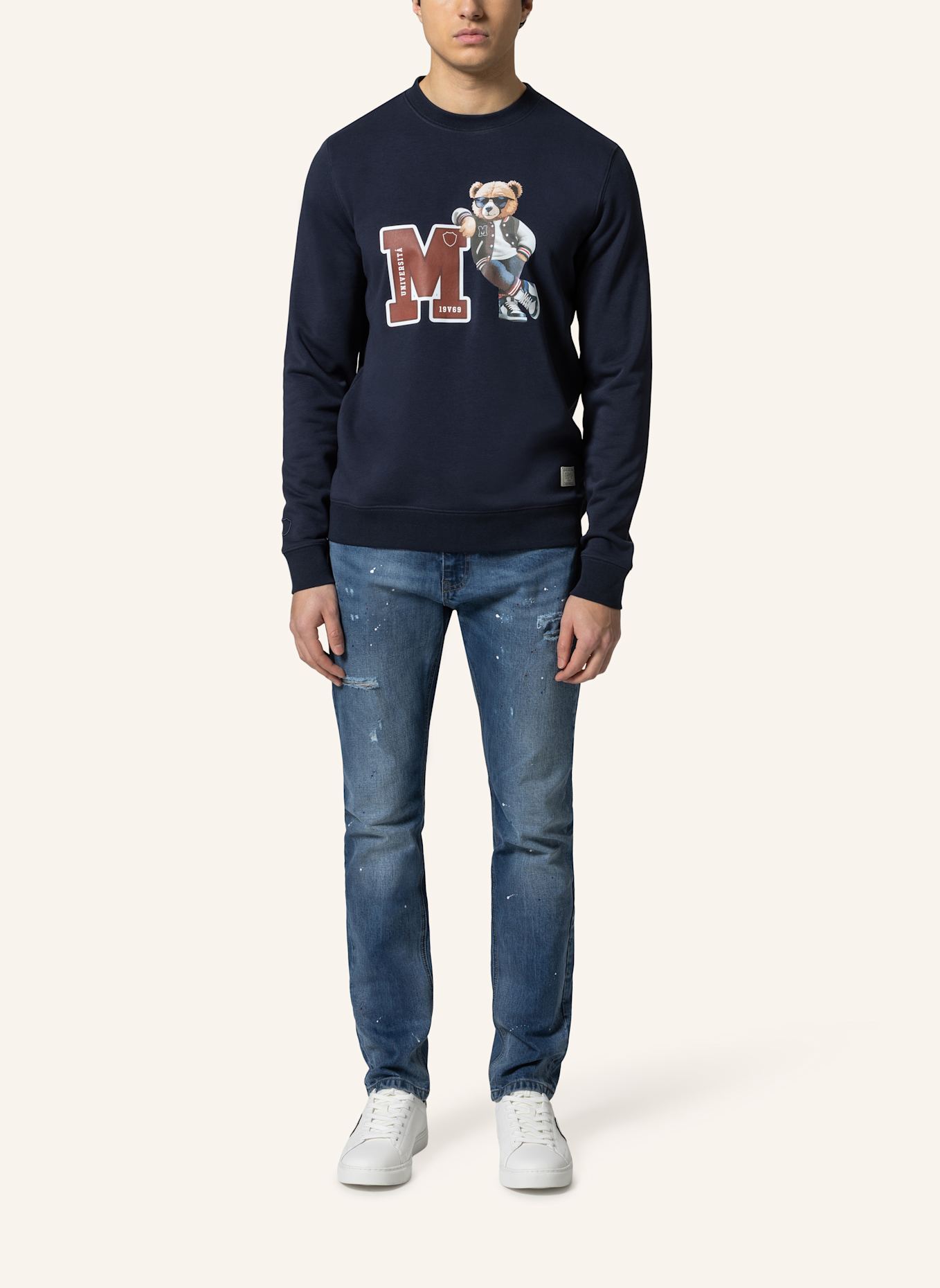 19V69 ITALIA Sweatshirt NICO COLLEGE: BLAU
