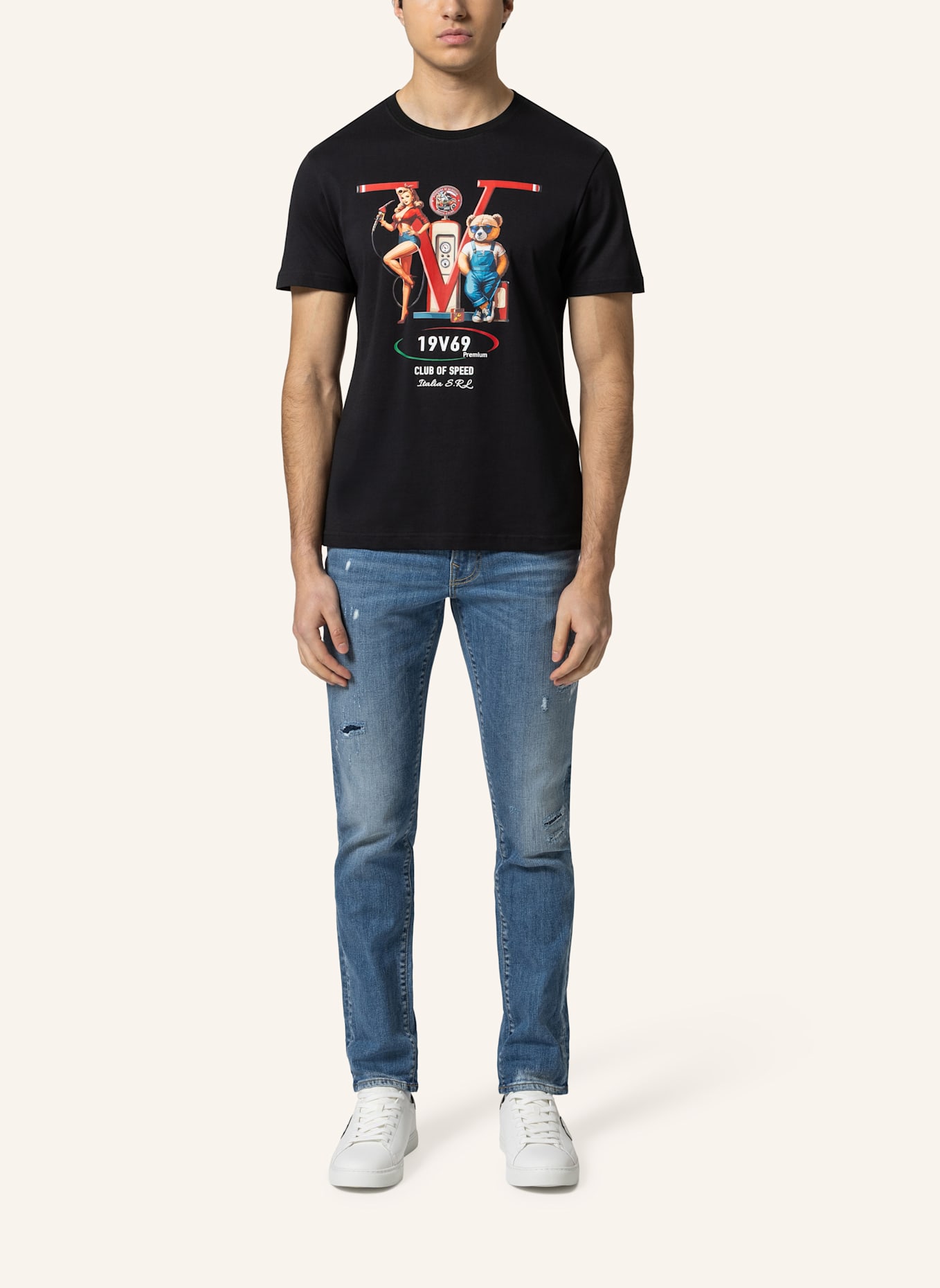 19V69 ITALIA T-Shirt RAFAEL RACING: SCHWARZ