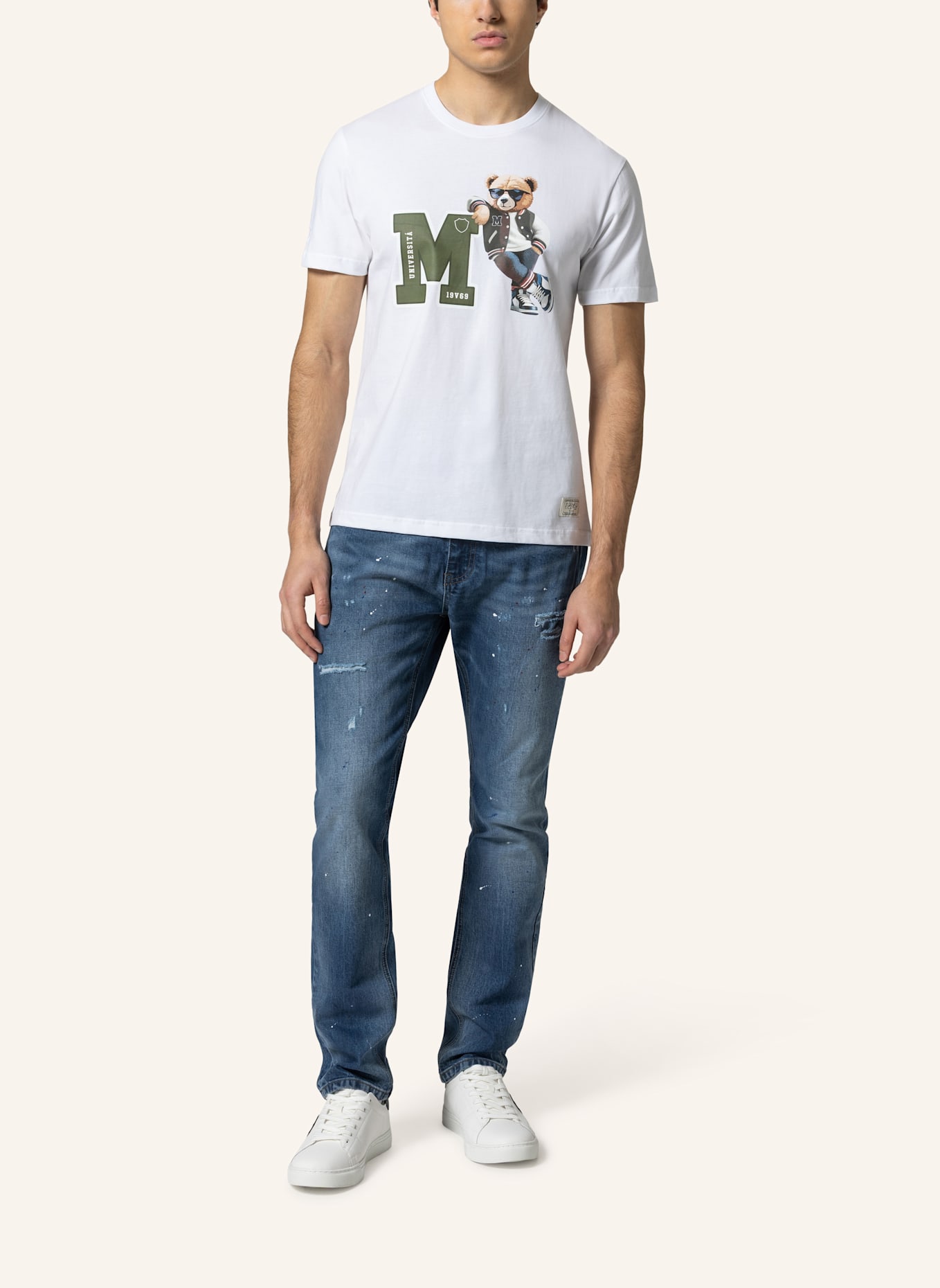 19V69 ITALIA T-Shirt RAFAEL COLLEGE: WEISS