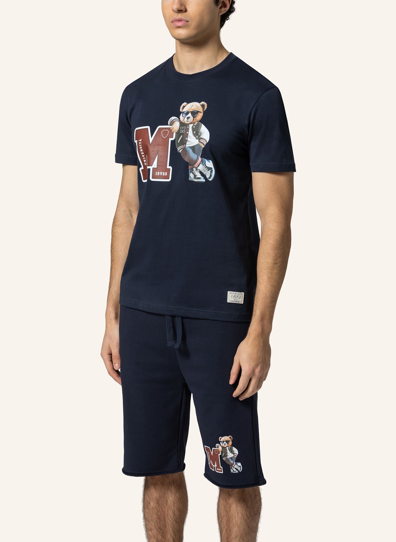 19V69 ITALIA T-Shirt RAFAEL COLLEGE: BLAU