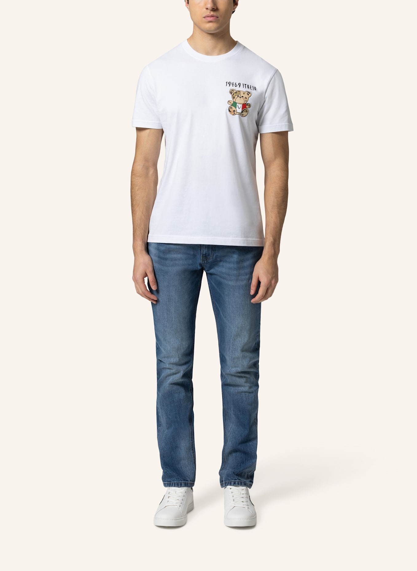 19V69 ITALIA T-Shirt RAFAEL ITALIAN TEDDY: WEISS