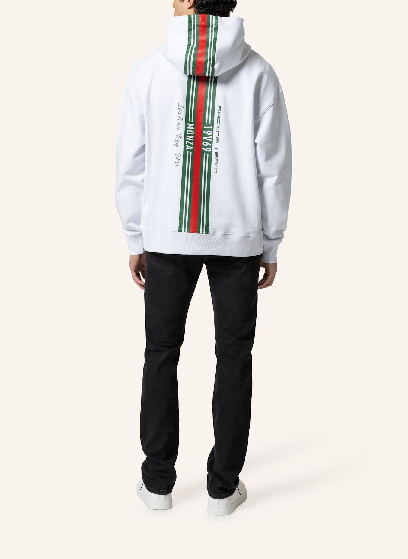 19V69 ITALIA Oversized Hoodie QUENTINO RACING: WEISS