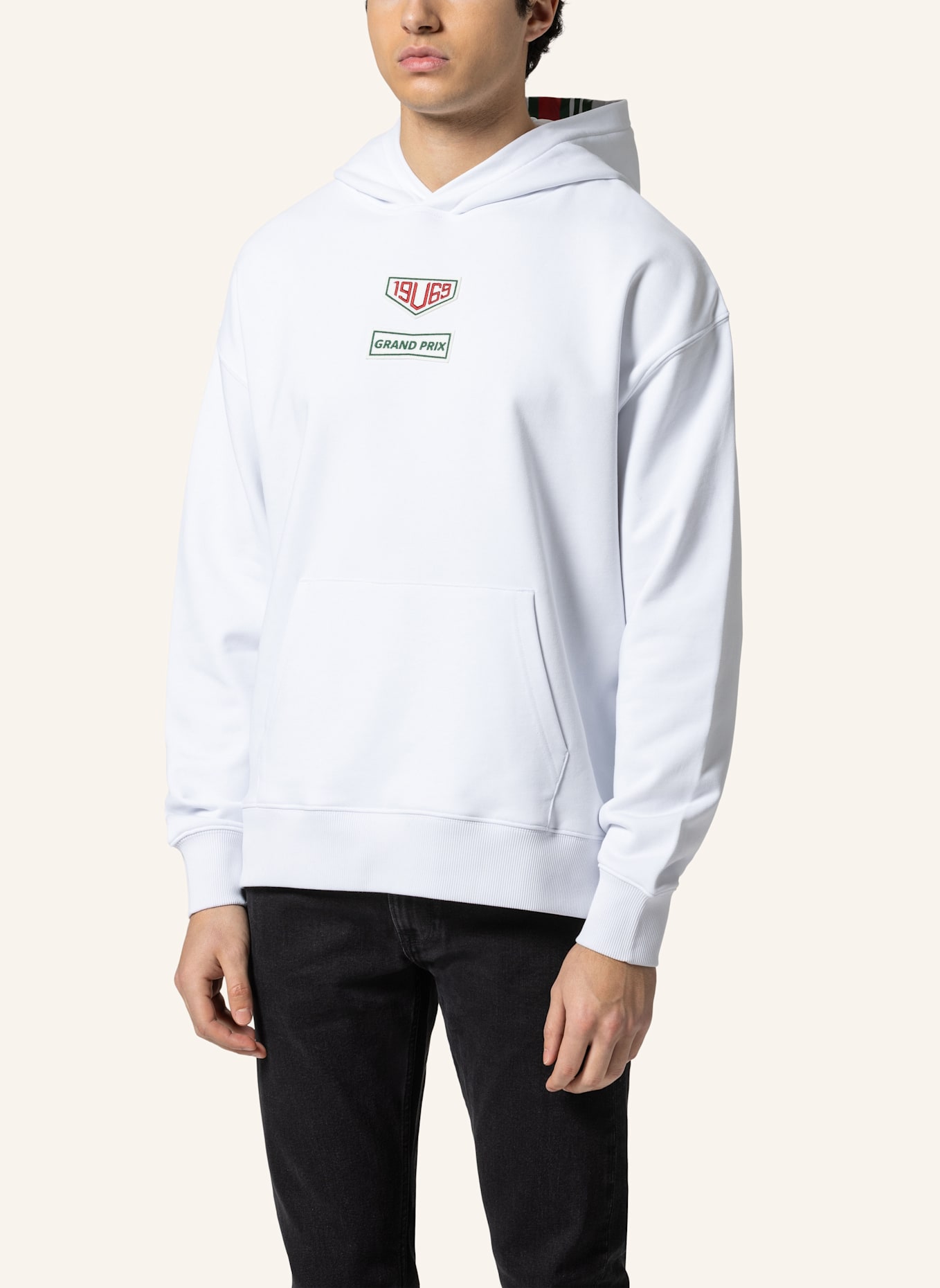 19V69 ITALIA Oversized Hoodie QUENTINO RACING: WEISS