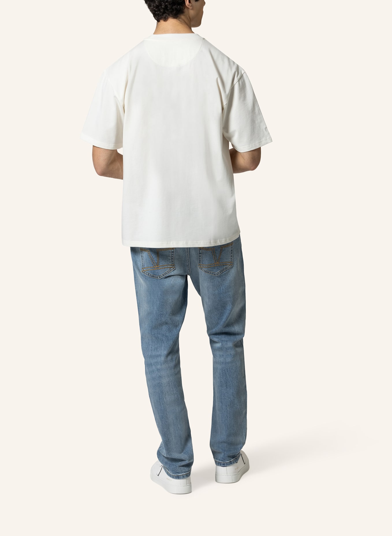 19V69 ITALIA Oversized T-Shirt TAMARO COLLEGE: CREME