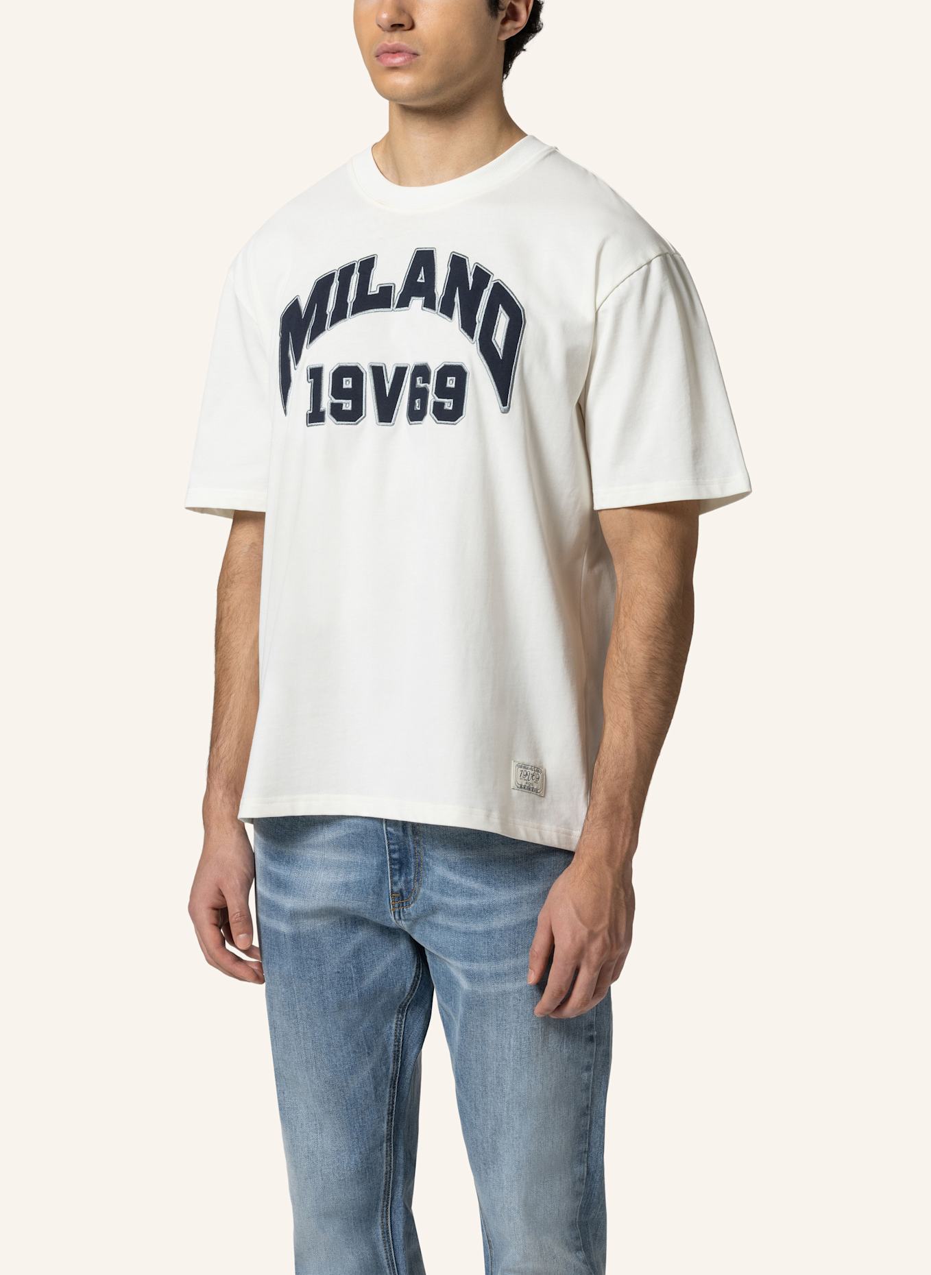 19V69 ITALIA Oversized T-Shirt TAMARO COLLEGE: CREME