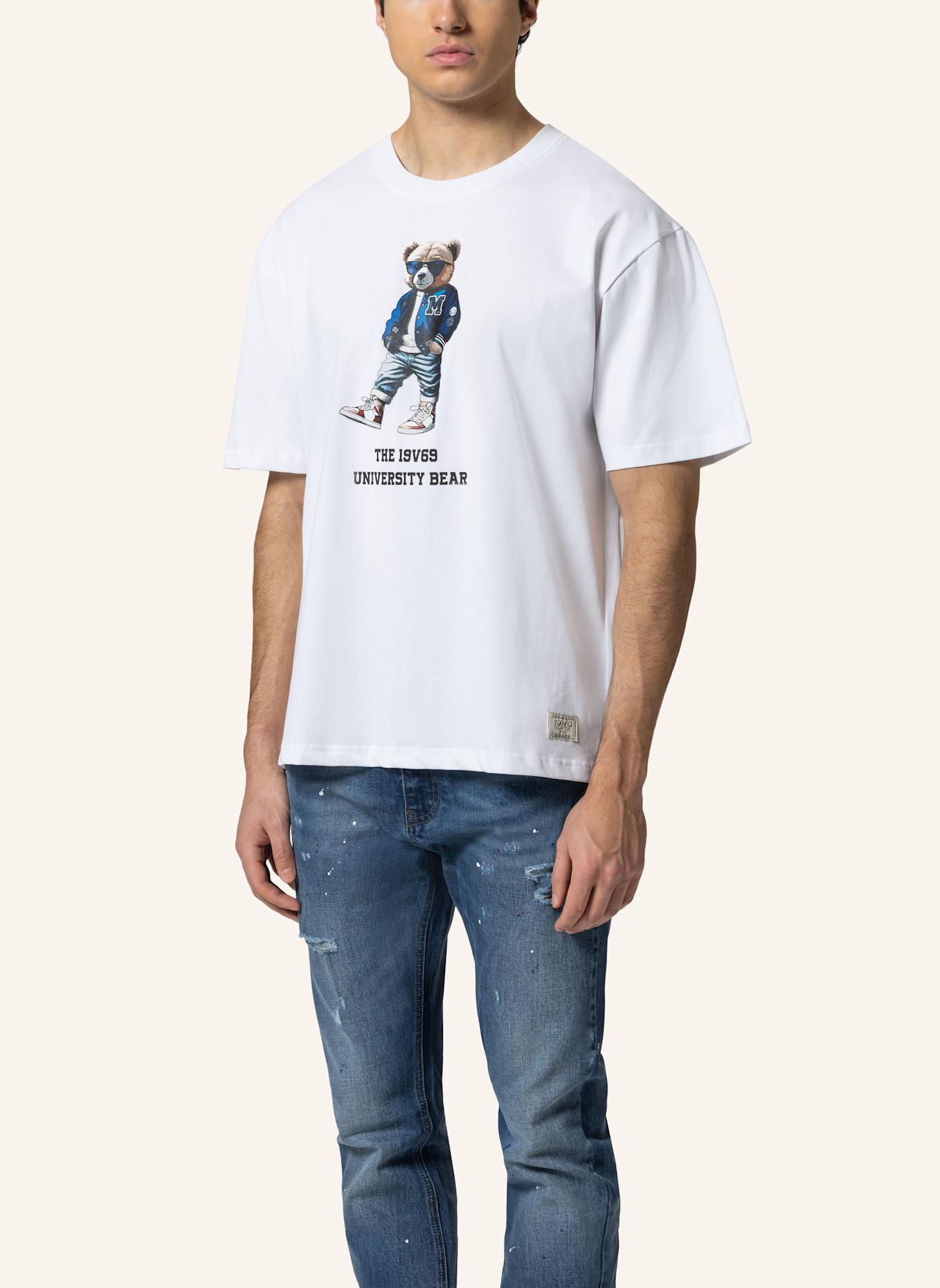 19V69 ITALIA Oversized T-Shirt TAMARO BEAR: WEISS