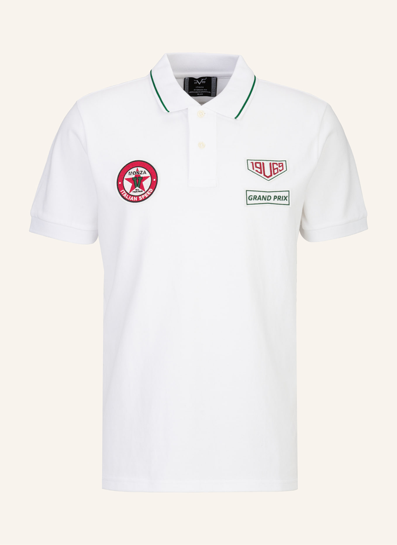 19V69 ITALIA Poloshirt EMILIO RACING: WEISS