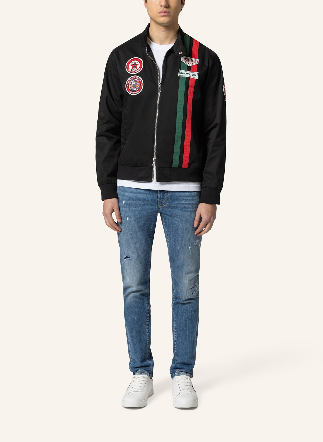 19V69 ITALIA Bomberjacke PANATTA RACING: SCHWARZ