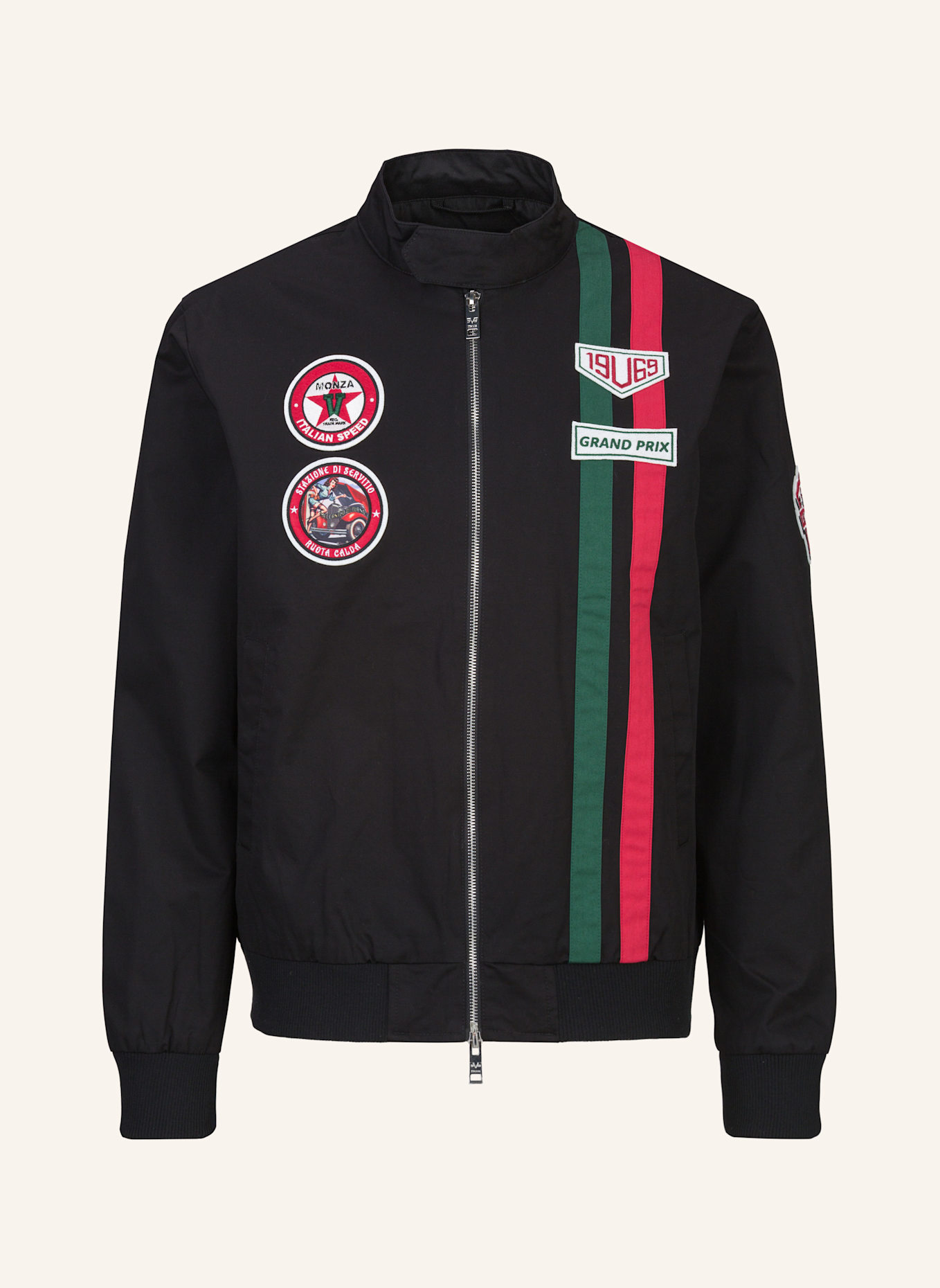 19V69 ITALIA Bomberjacke PANATTA RACING: SCHWARZ