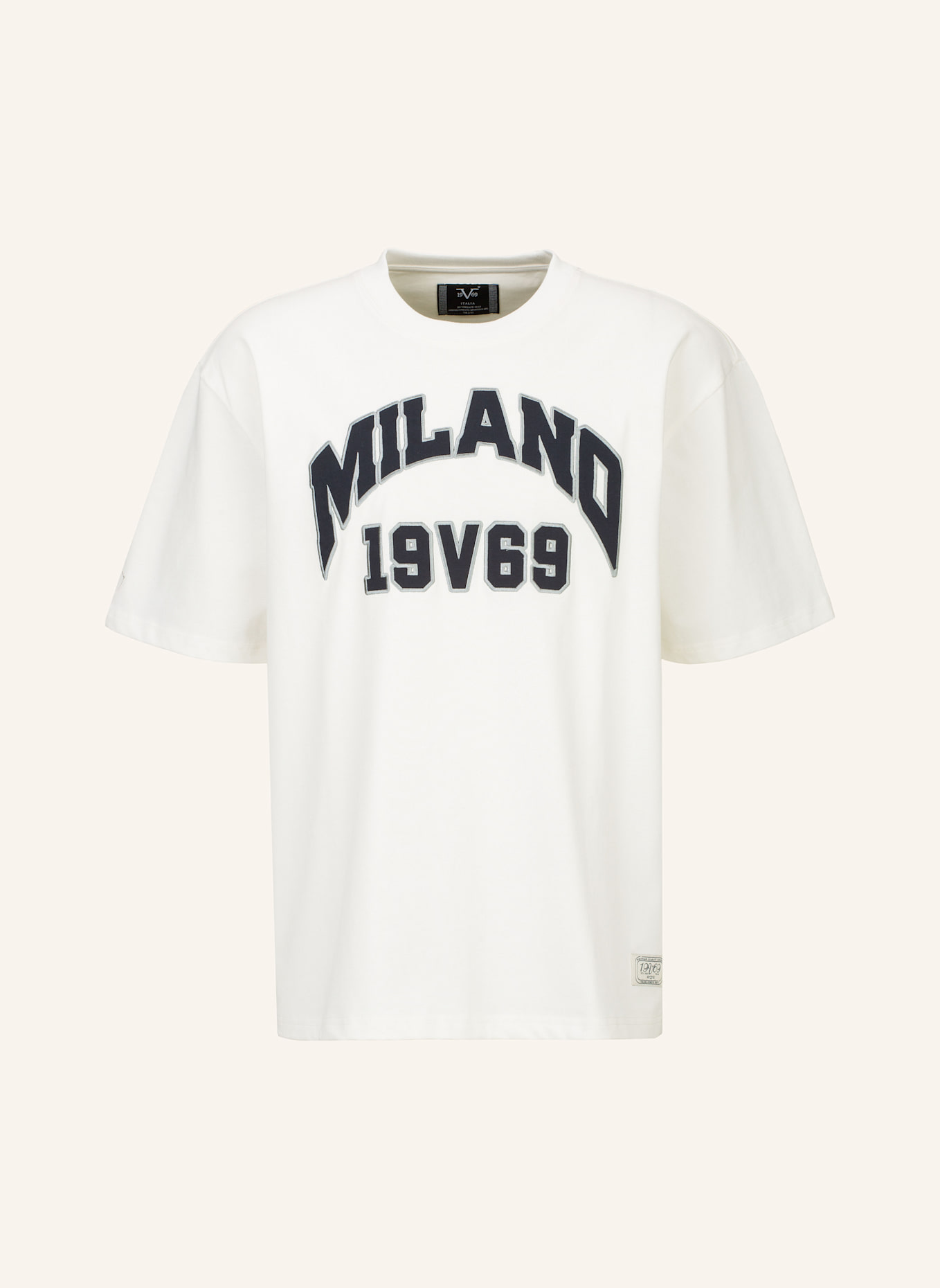19V69 ITALIA Oversized T-Shirt TAMARO COLLEGE: CREME