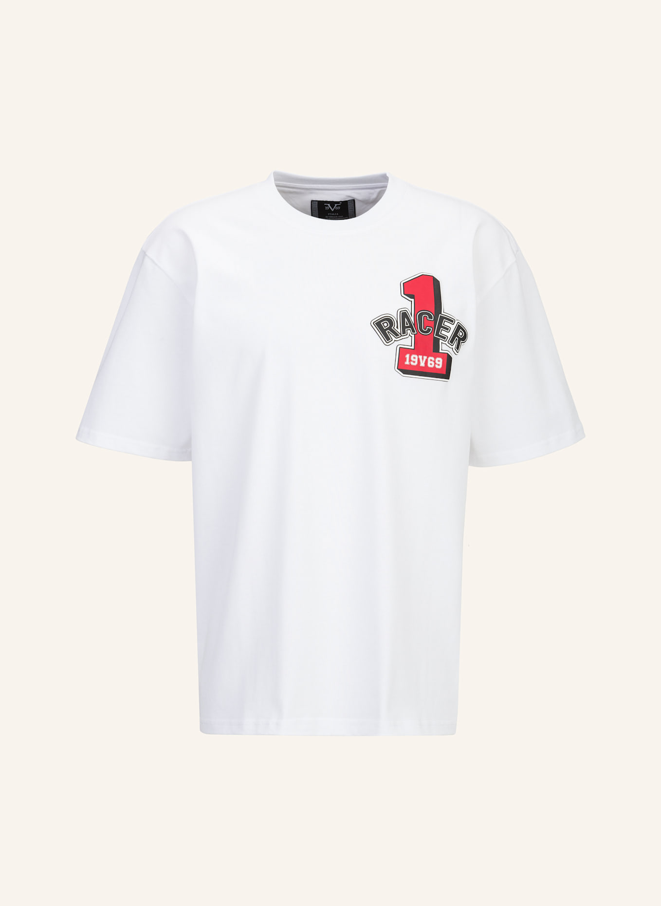 19V69 ITALIA Oversized T-Shirt TAMARO RACING: WEISS