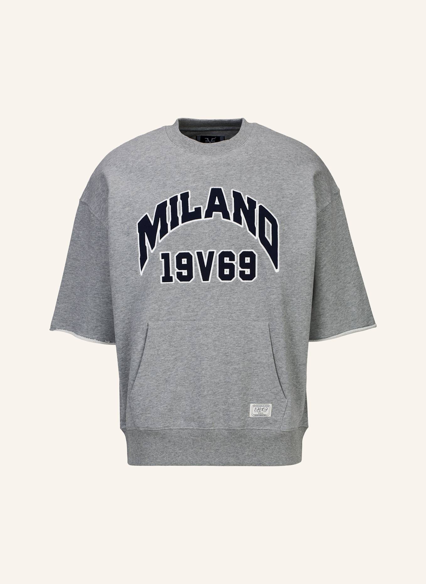 19V69 ITALIA Oversized Sweatshirt VERDI COLLEGE: GRAU