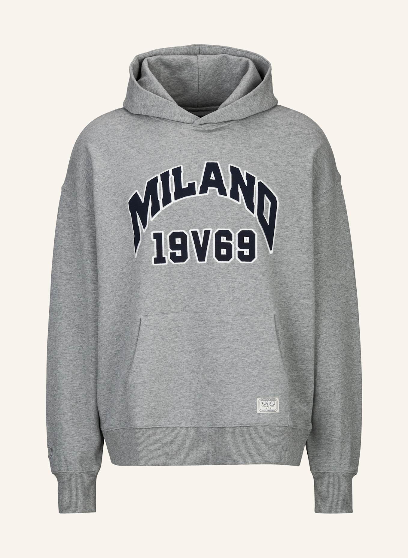 19V69 ITALIA Oversized Hoodie QUENTINO COLLEGE: GRAU