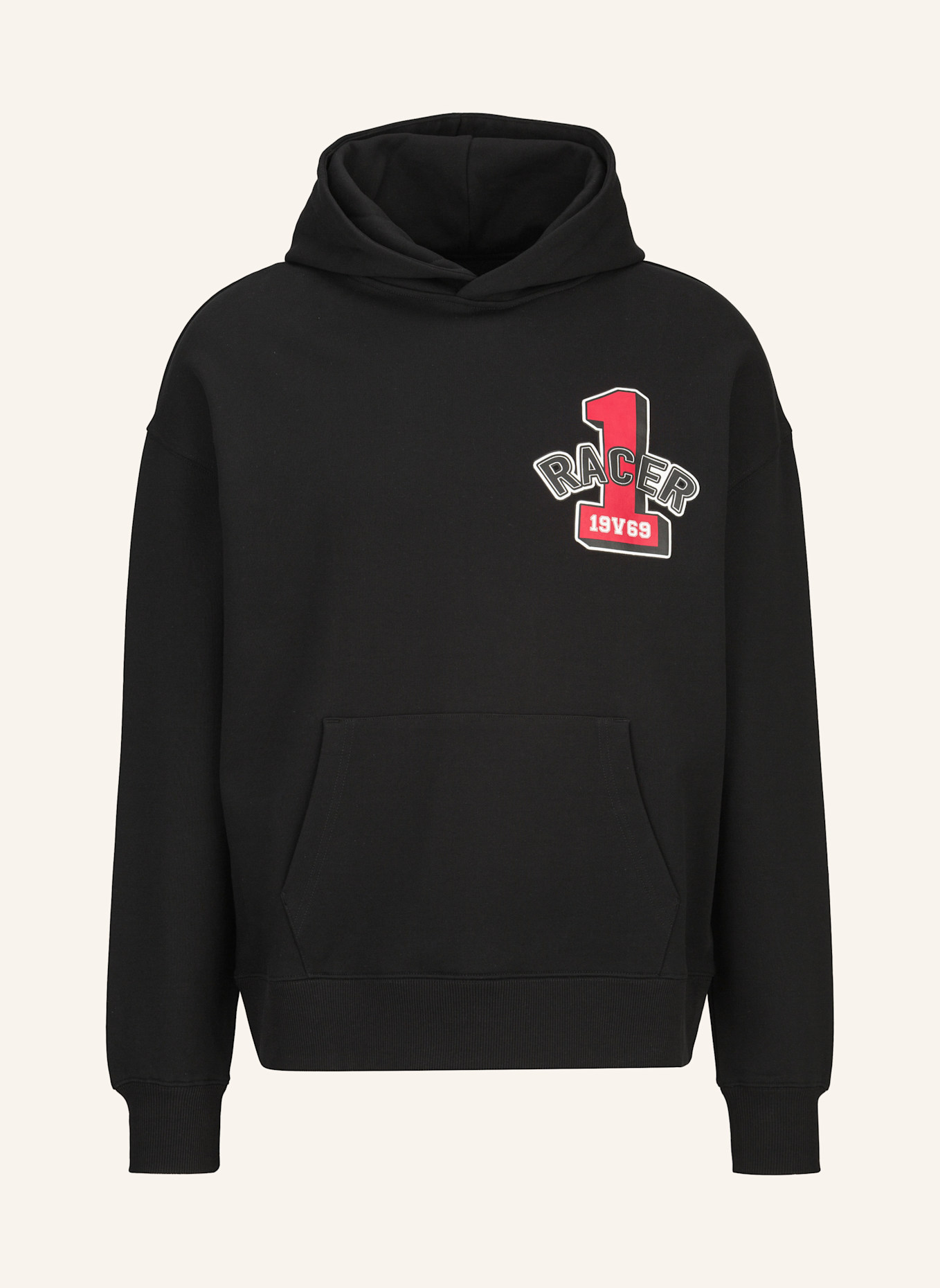 19V69 ITALIA Oversized Hoodie QUENTINO RACING 1: SCHWARZ