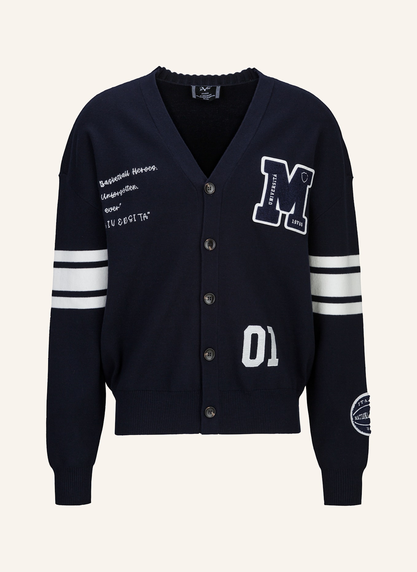 19V69 ITALIA Strickjacke ALDO COLLEGE: BLAU