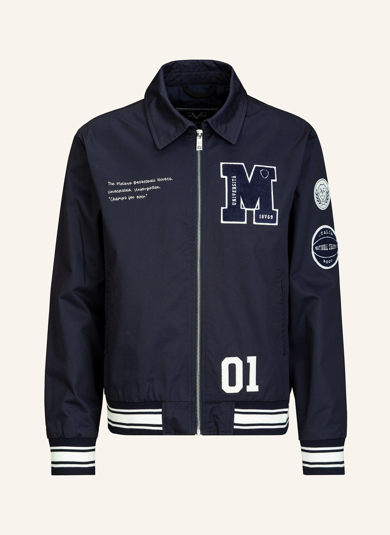 19V69 ITALIA Collegejacke PANATTA COLLEGE: BLAU
