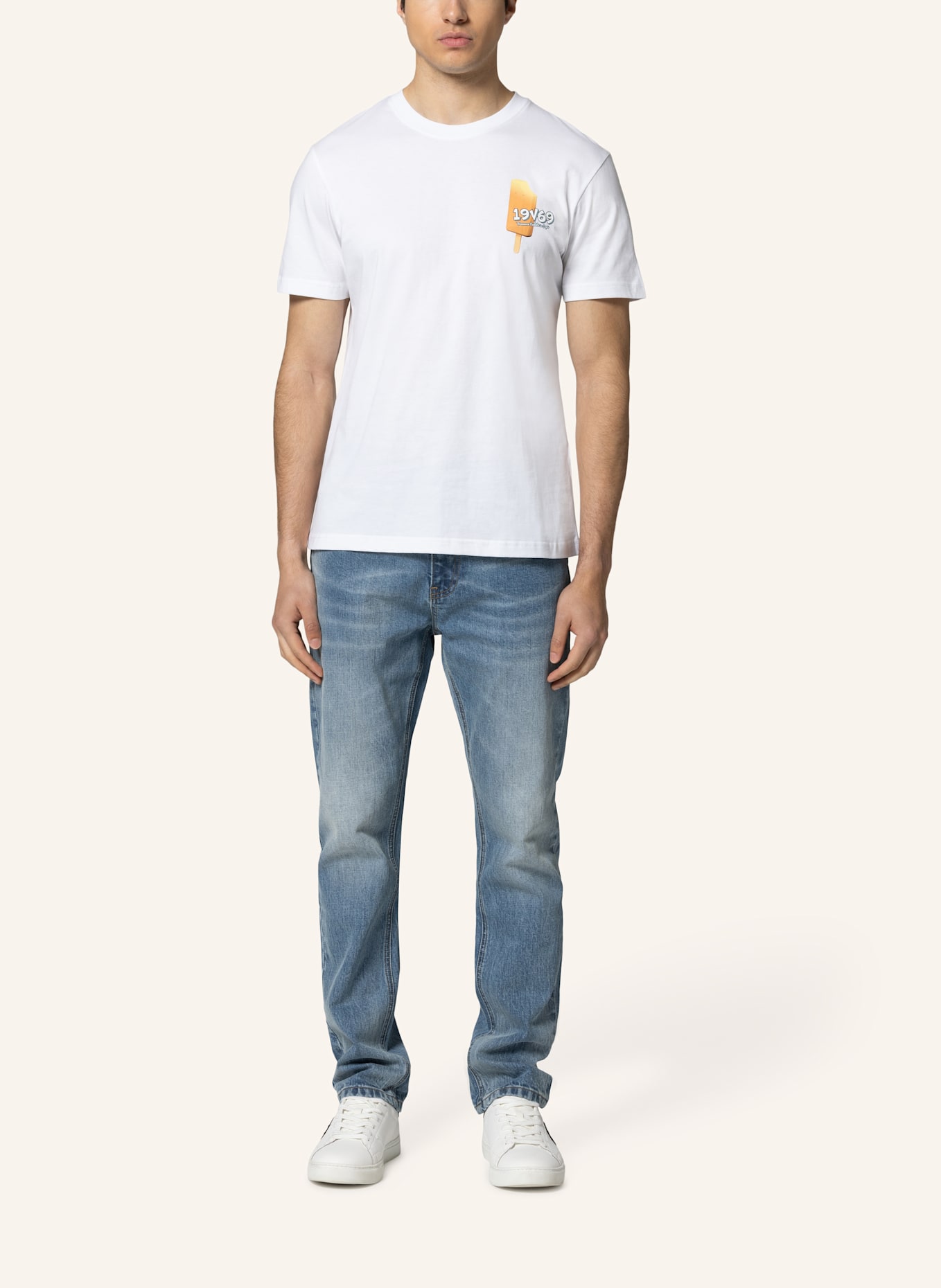 19V69 ITALIA T-Shirt RAFAEL DIP: WEISS