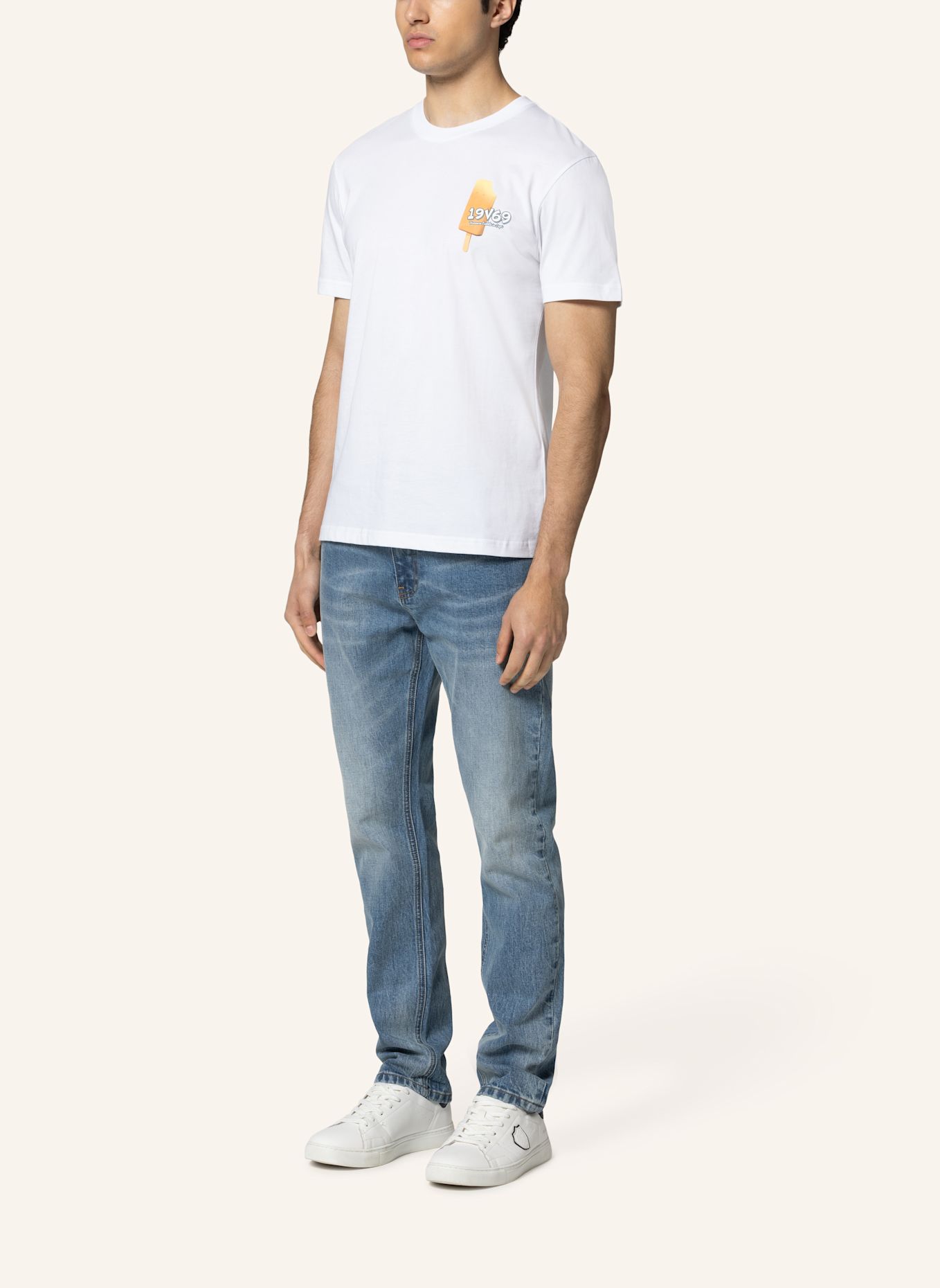 19V69 ITALIA T-Shirt RAFAEL DIP: WEISS