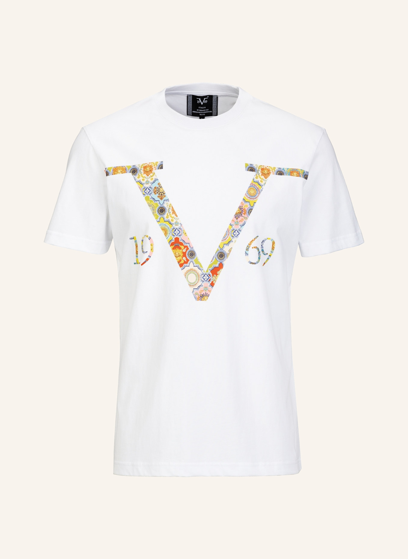 19V69 ITALIA T-Shirt RAFAEL BAROQUE: WEISS