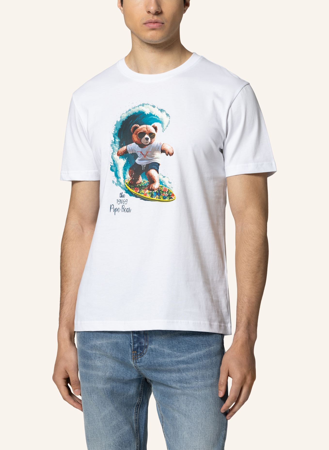 19V69 ITALIA T-Shirt RAFAEL PIPE: WEISS
