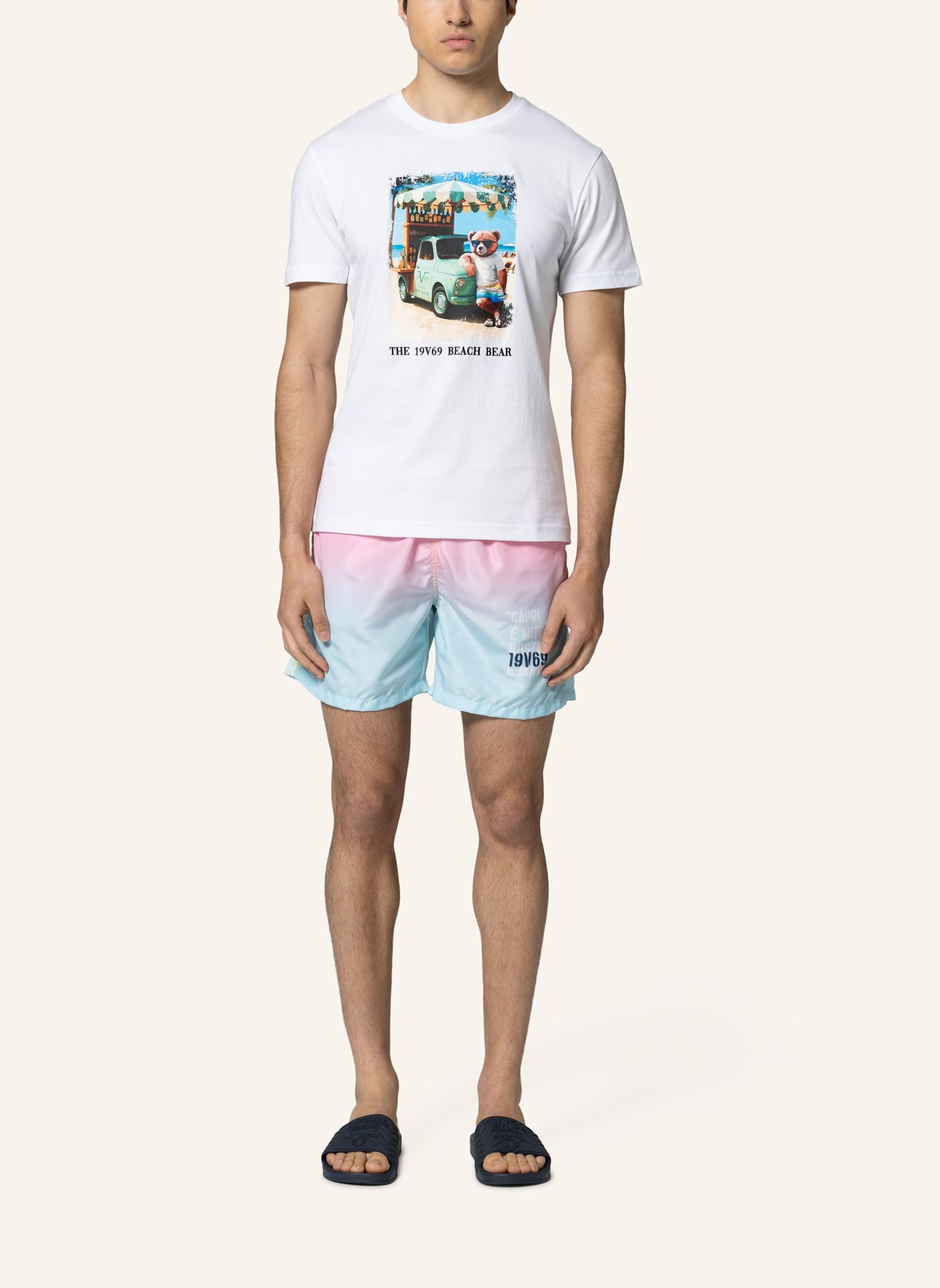 19V69 ITALIA T-Shirt RAFAEL BEACH: WEISS