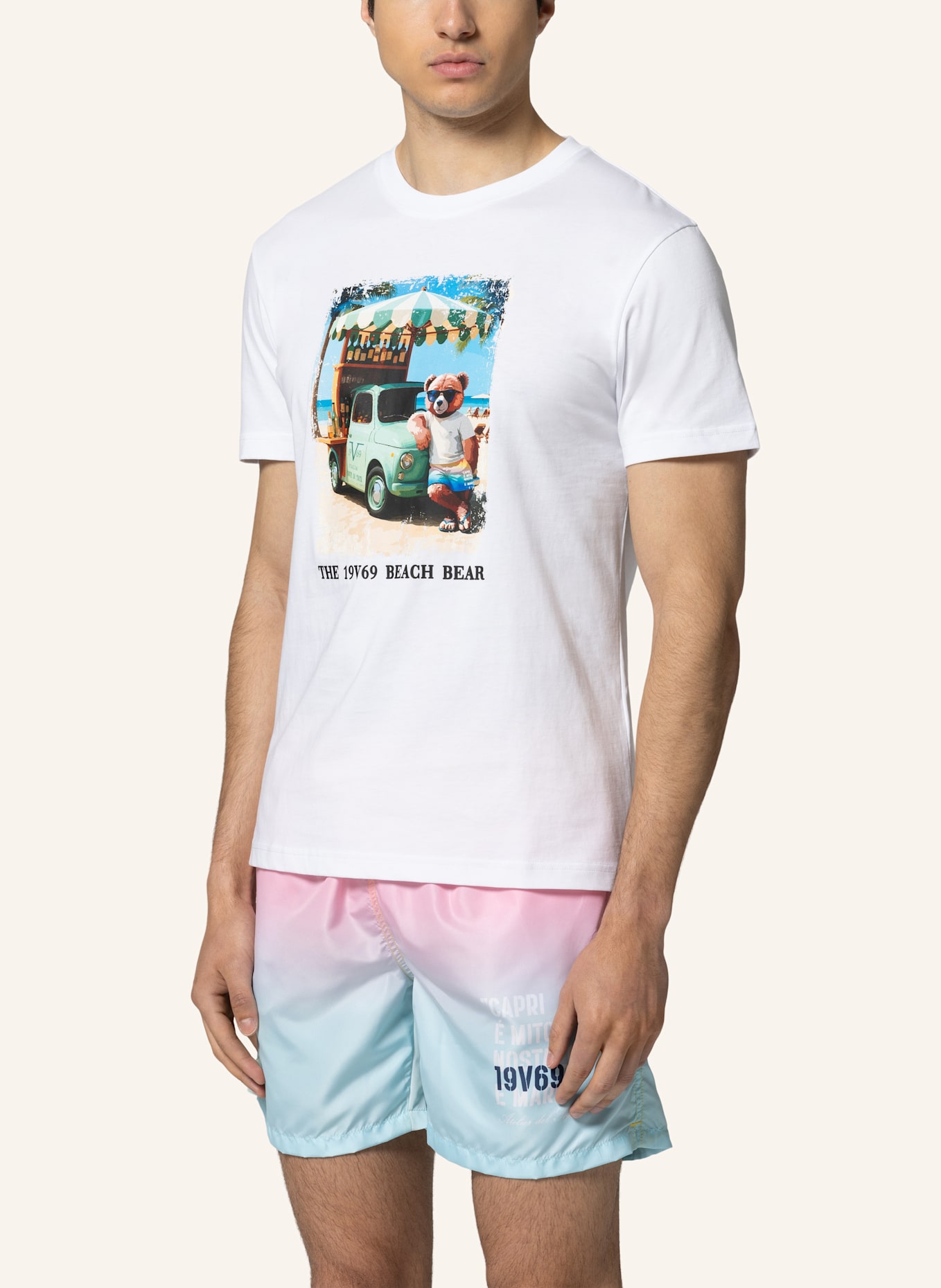 19V69 ITALIA T-Shirt RAFAEL BEACH: WEISS