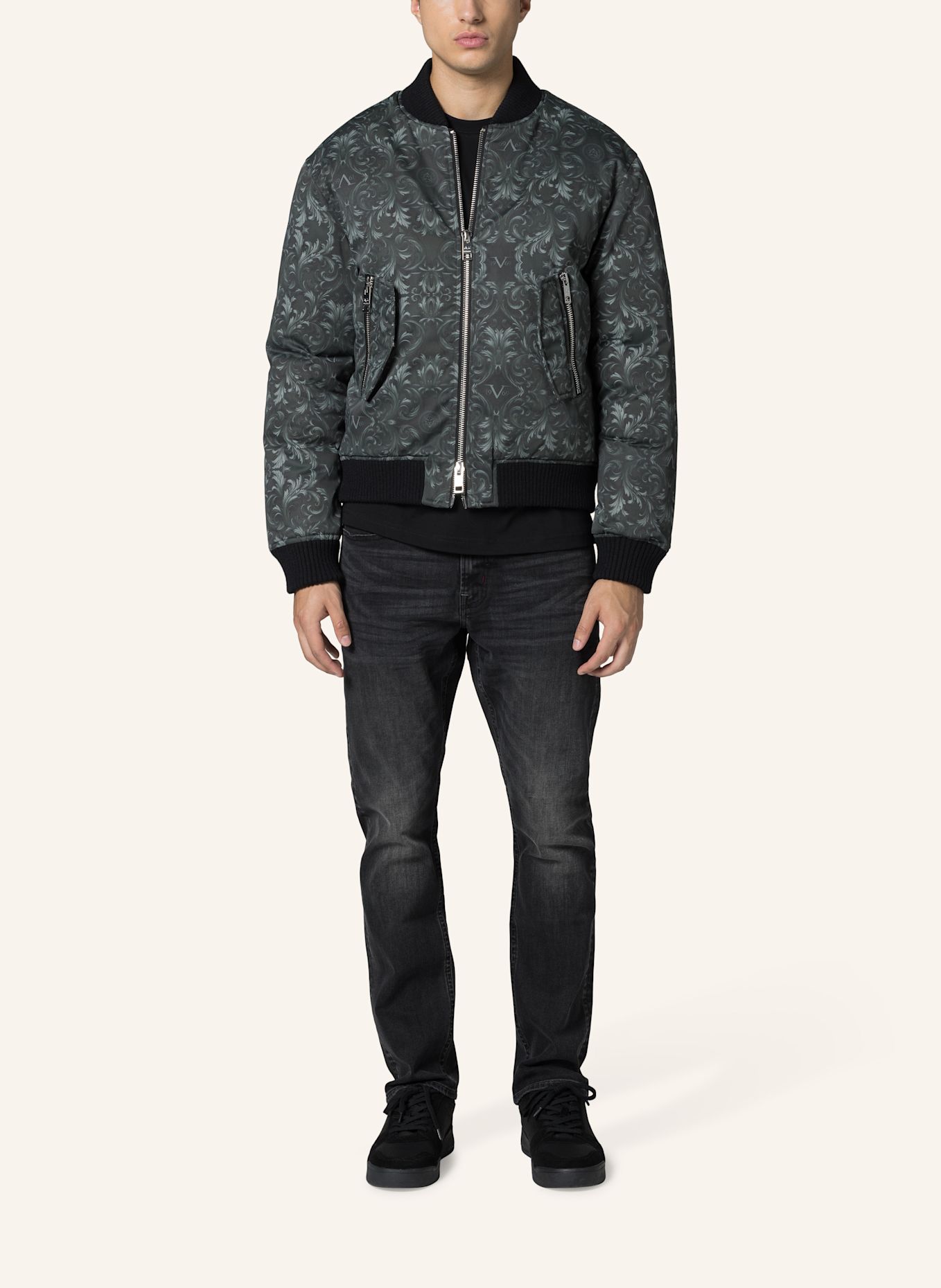 19V69 ITALIA Bomberjacke Camillo Baroque Str: SCHWARZ
