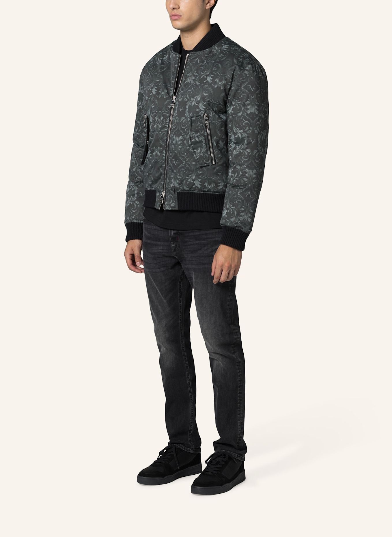 19V69 ITALIA Bomberjacke Camillo Baroque Str: SCHWARZ