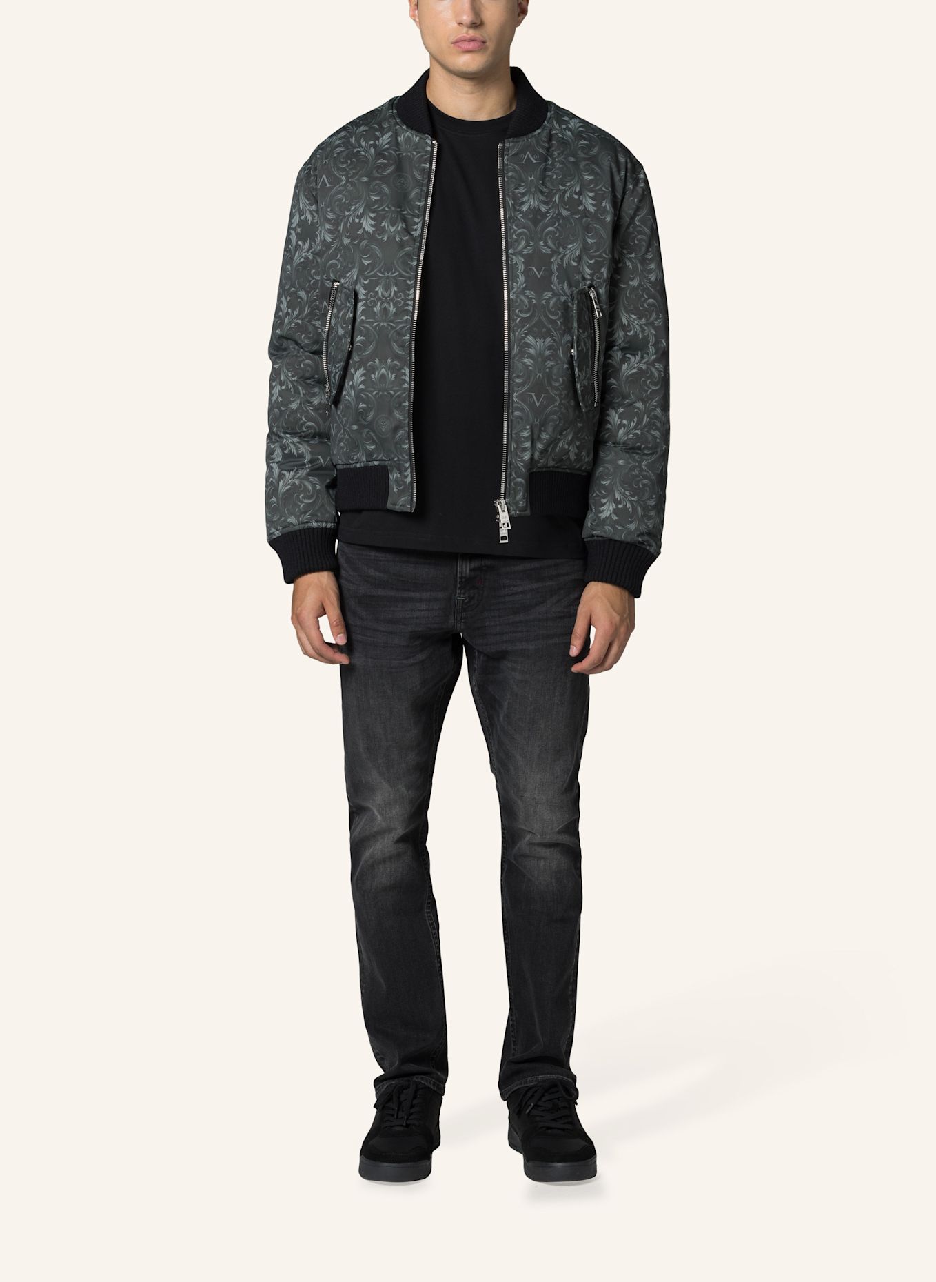 19V69 ITALIA Bomberjacke Camillo Baroque Str: SCHWARZ