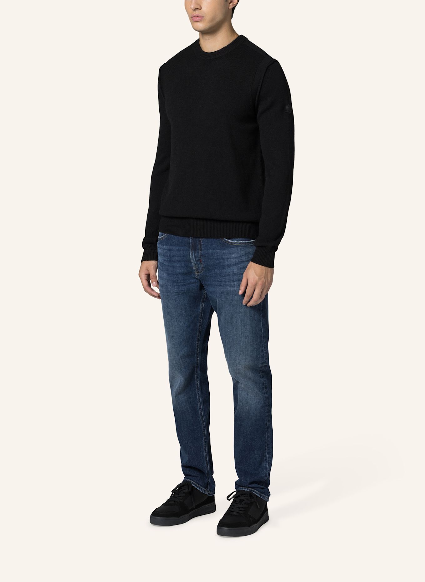 19V69 ITALIA Strickpullover Ricardo: SCHWARZ