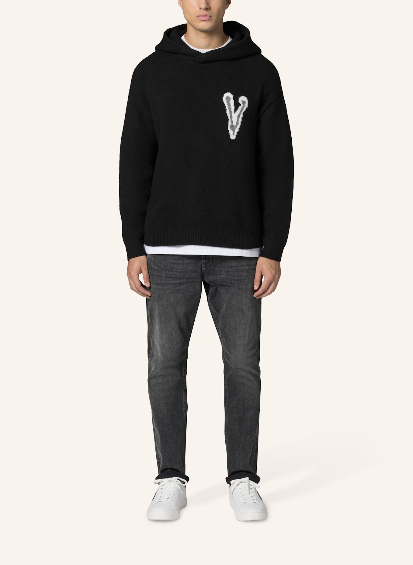 19V69 ITALIA Strickpullover Rico: SCHWARZ