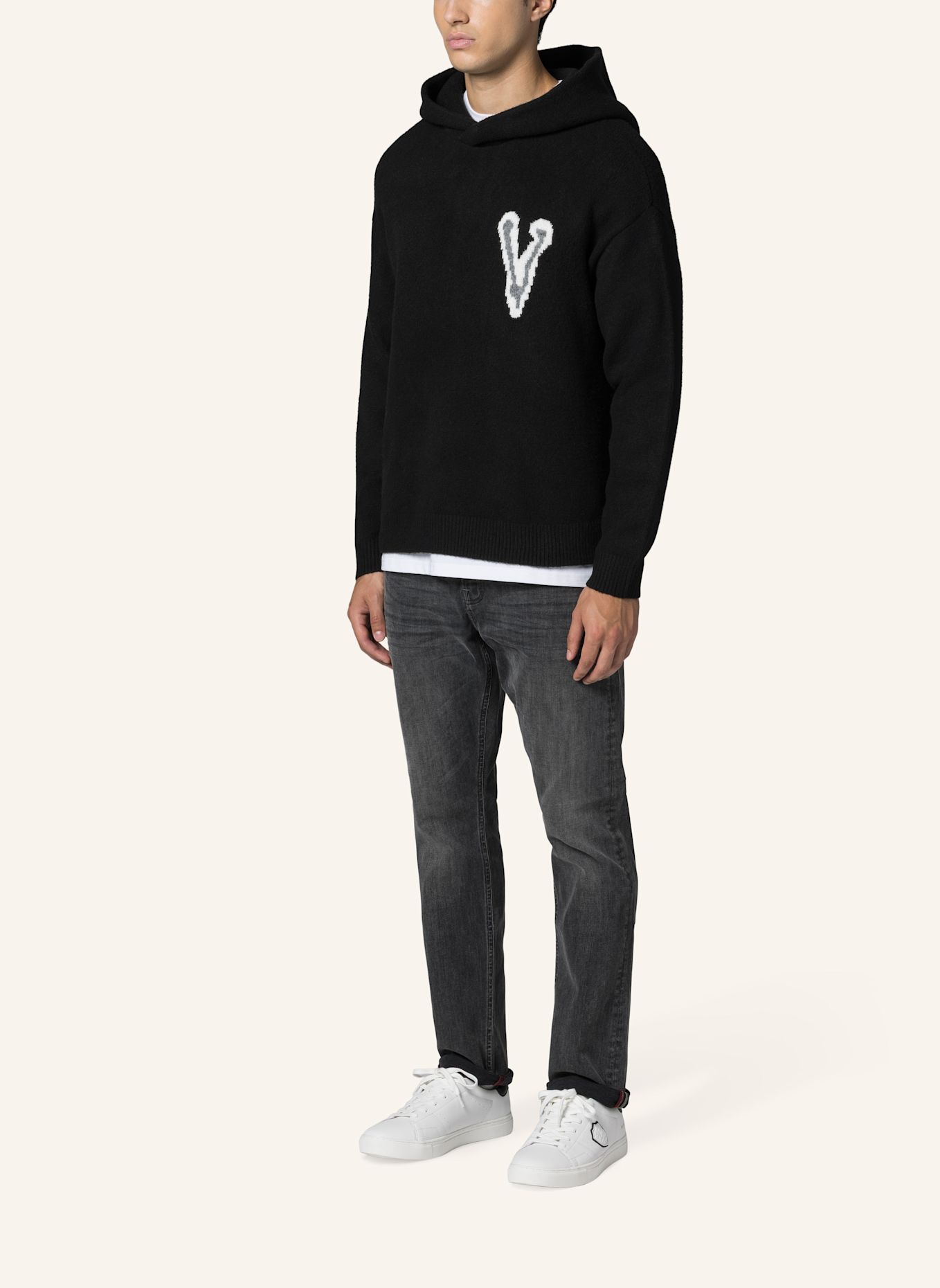19V69 ITALIA Strickpullover Rico: SCHWARZ