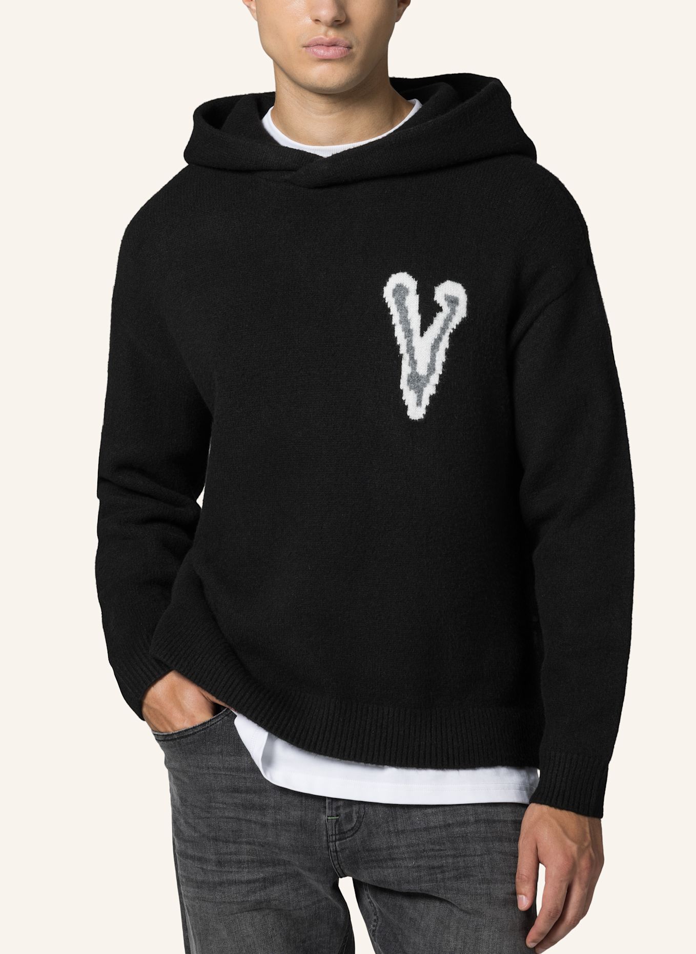 19V69 ITALIA Strickpullover Rico: SCHWARZ