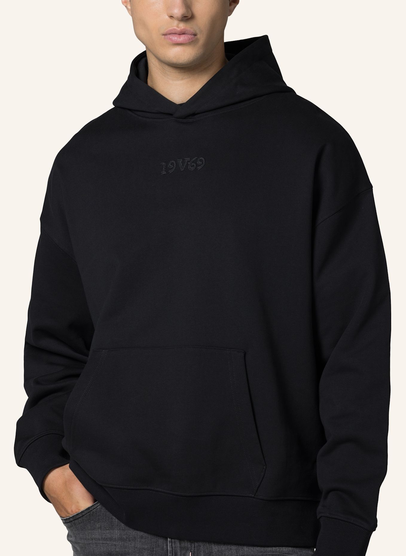 19V69 ITALIA Hoodie Quentino Street: SCHWARZ